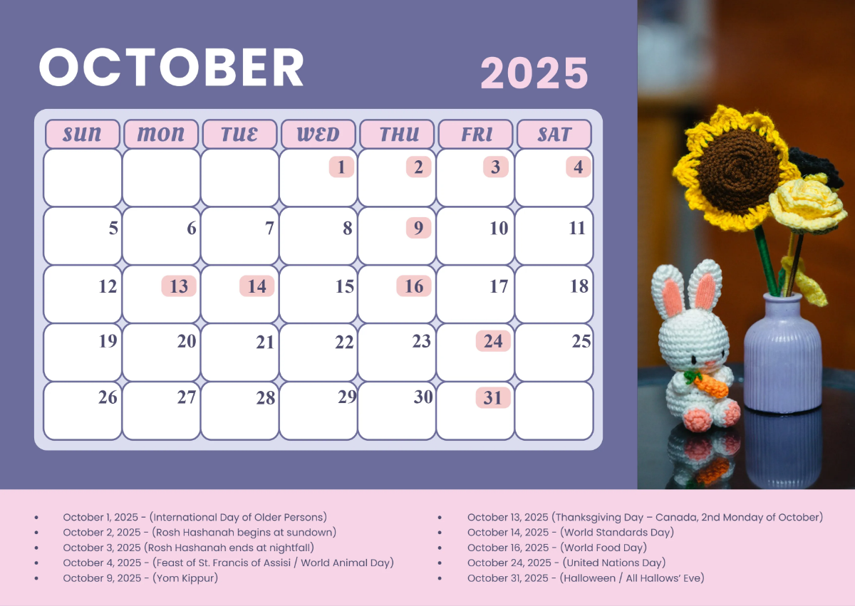 Free October 2025 Calendar Templates Editable And Printable