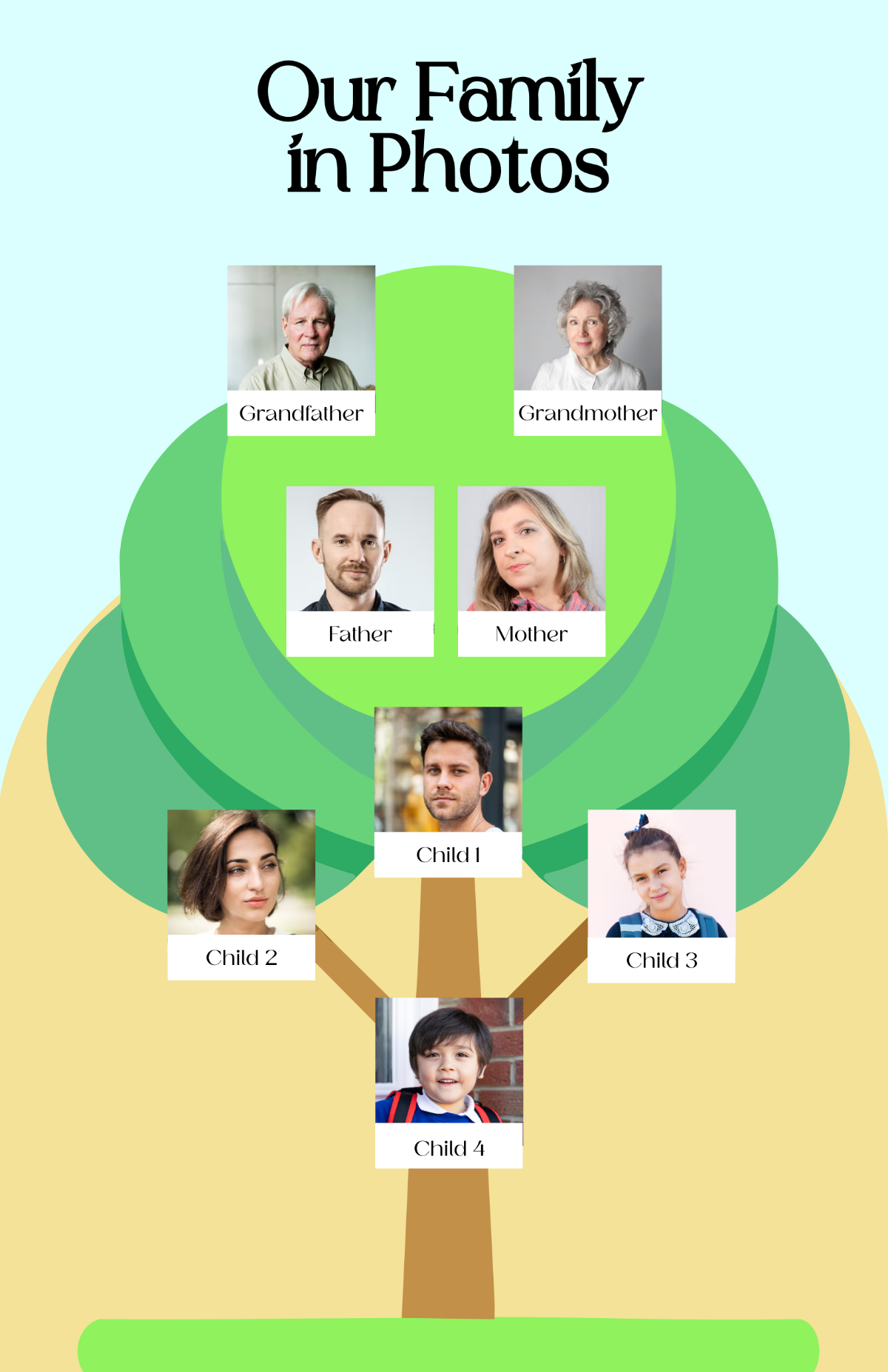 Free Photo Collage Family Tree Poster Template