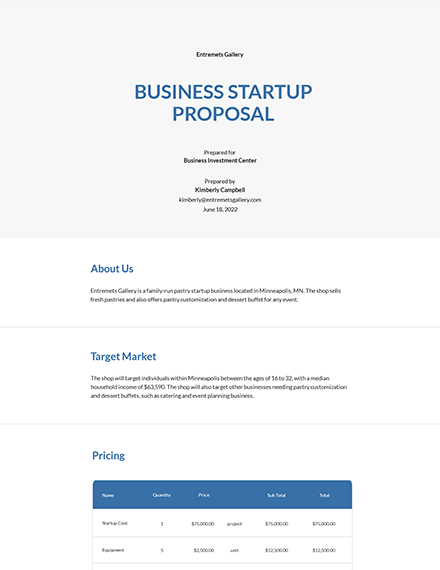 16+ Startup Proposal Templates - Free Downloads | Template.net