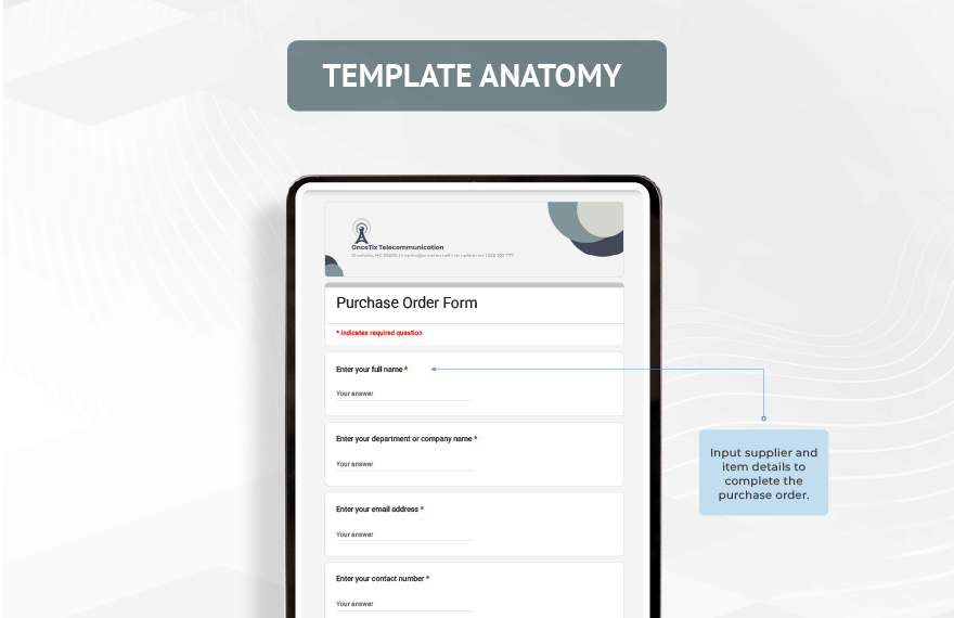 Purchase Order Form Template