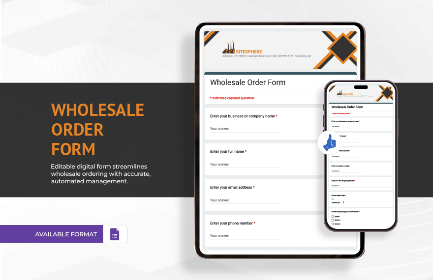 Wholesale Order Form Template