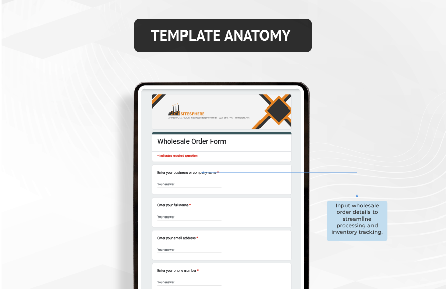 Wholesale Order Form Template
