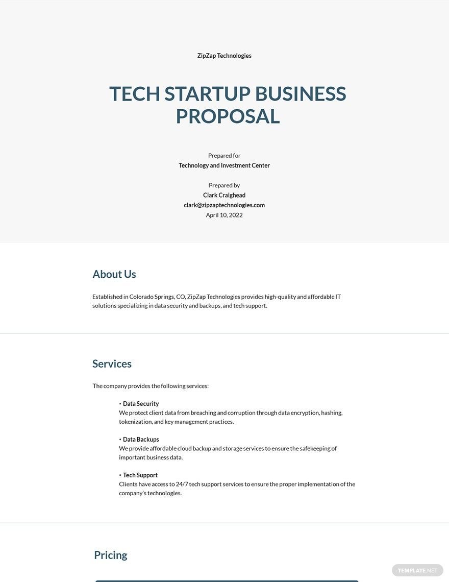 Business Proposal Tech Startup Template
