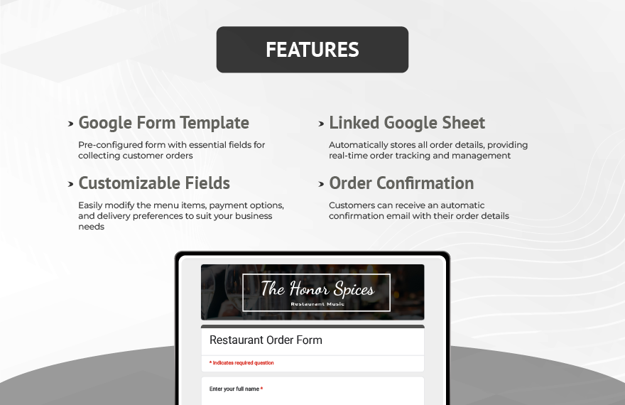 Restaurant Order Form Template