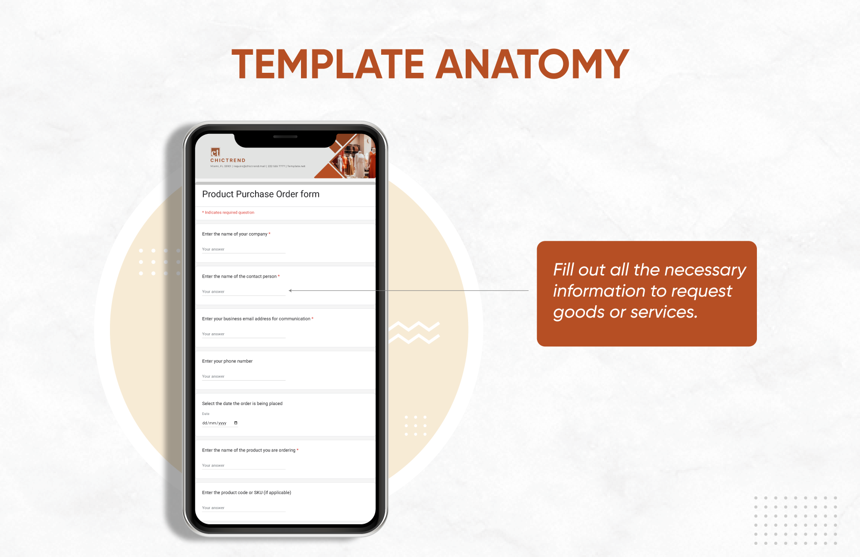 Product Purchase Order Form Template