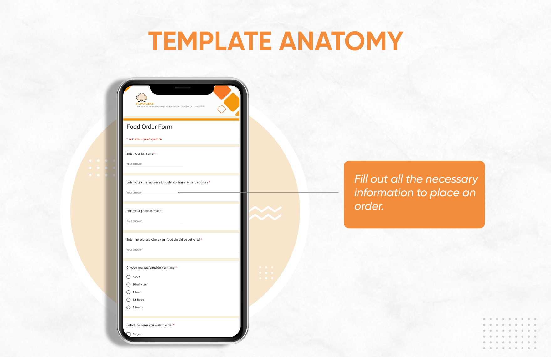 Food Order Form Template