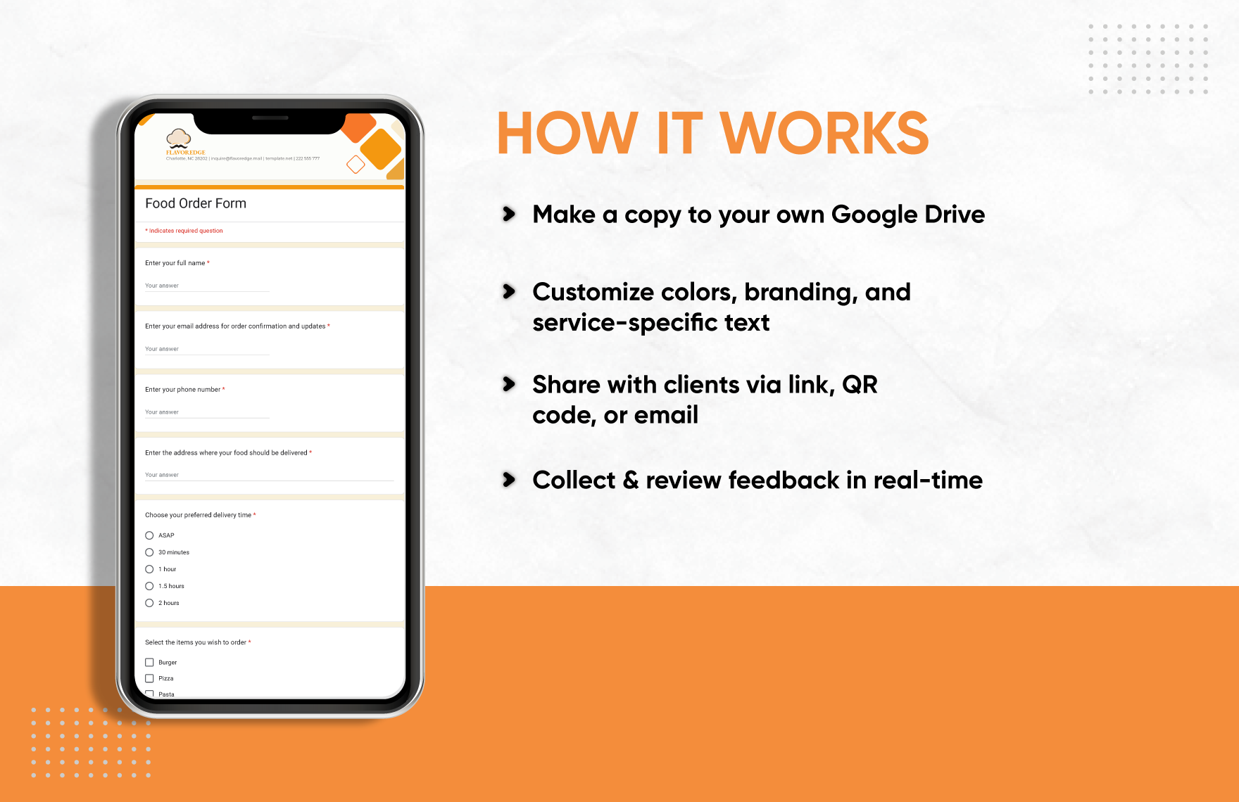 Food Order Form Template