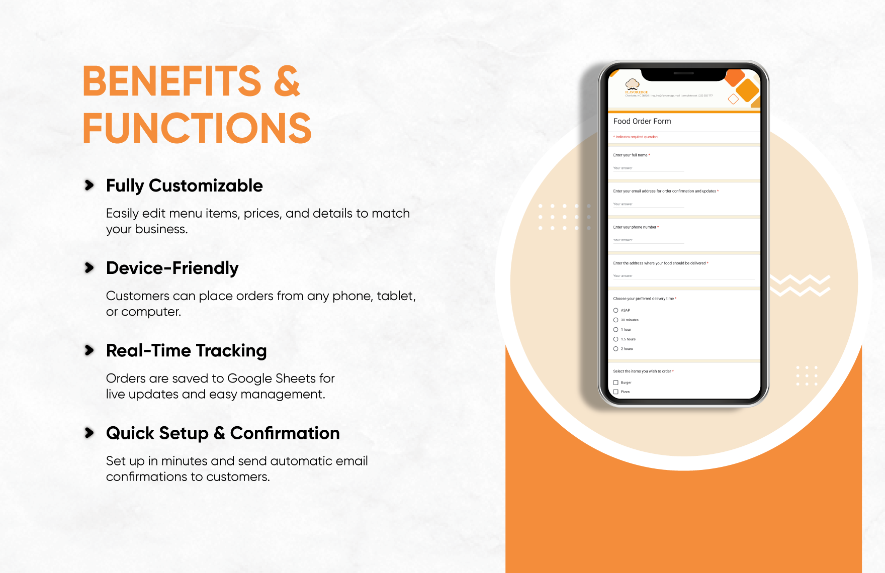 Food Order Form Template