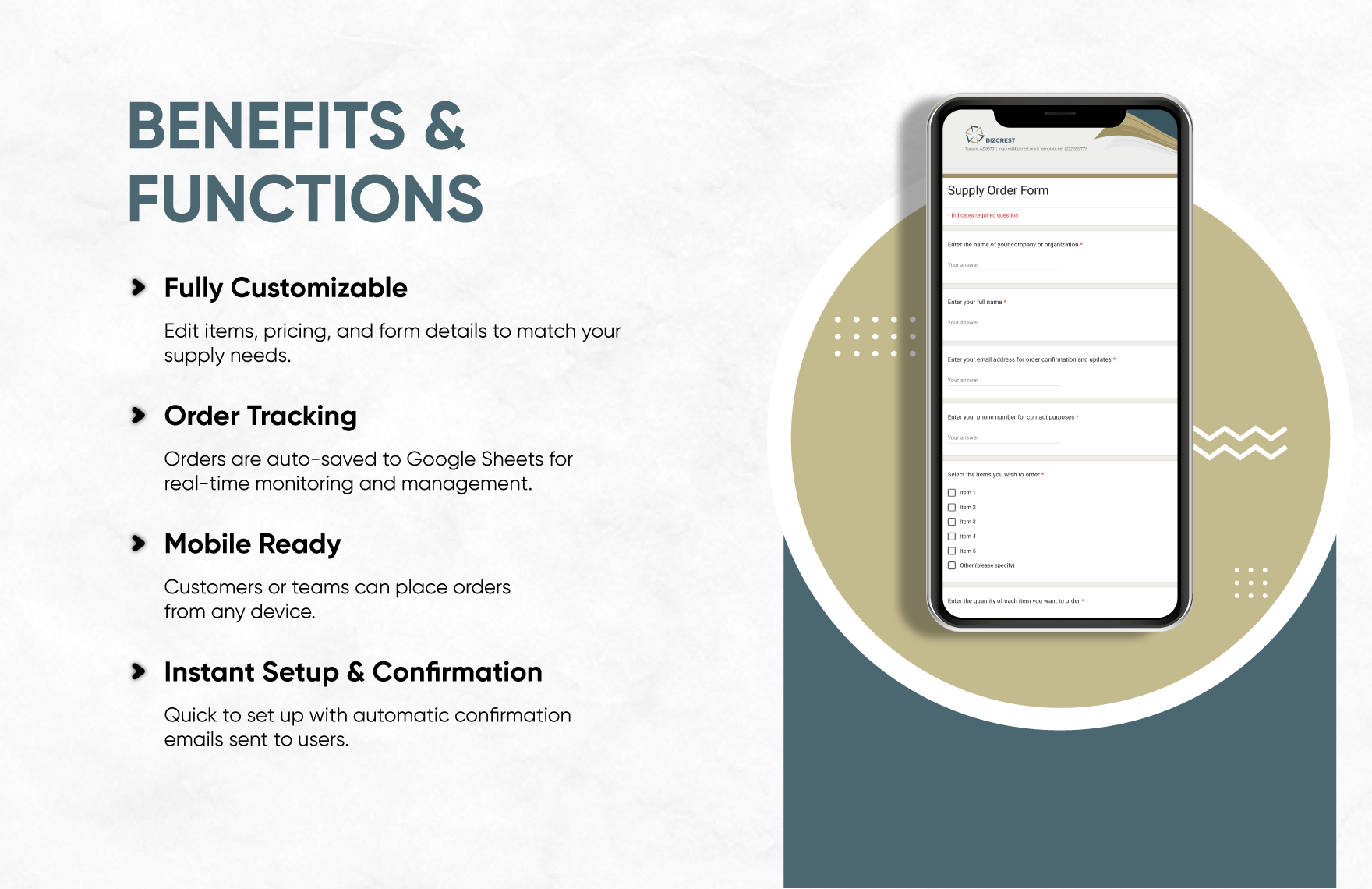Supply Order Form Template