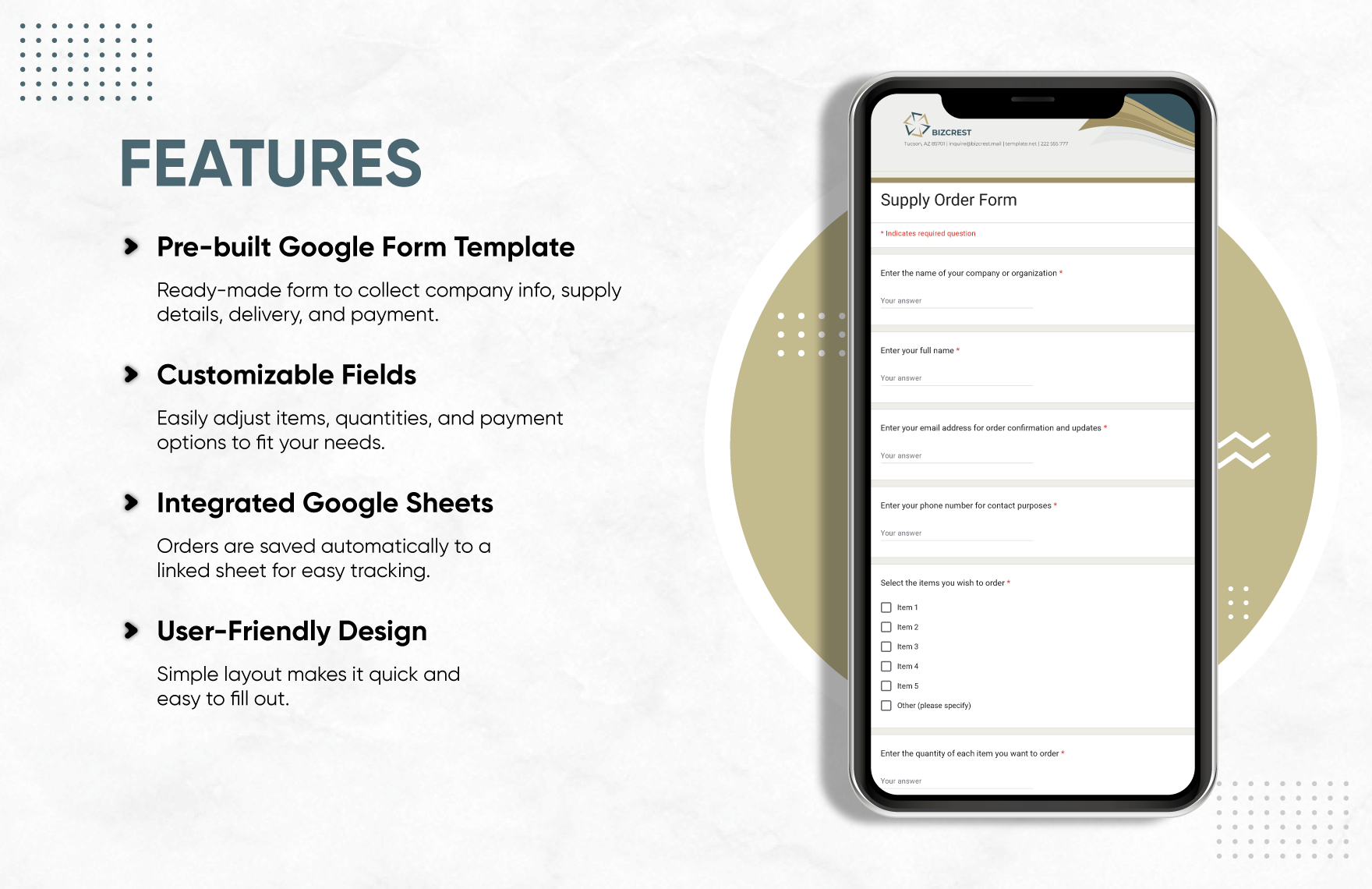 Supply Order Form Template