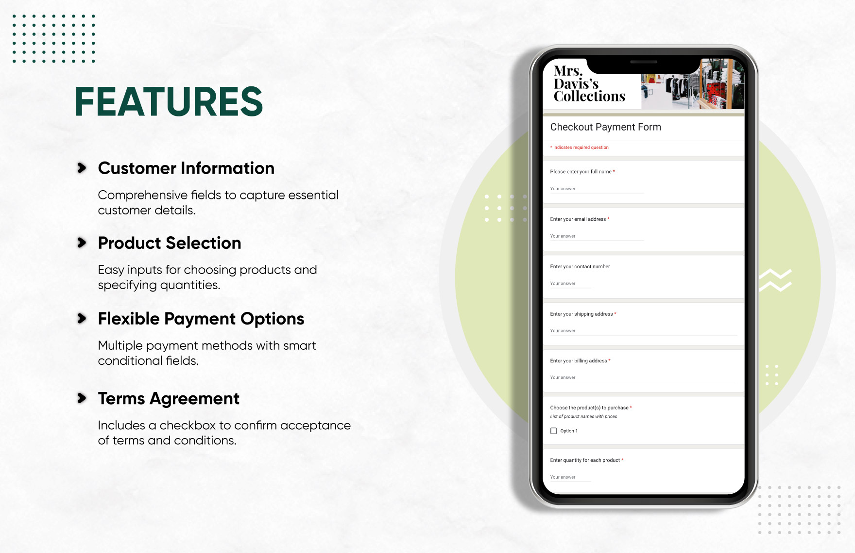 Checkout Payment Form Template
