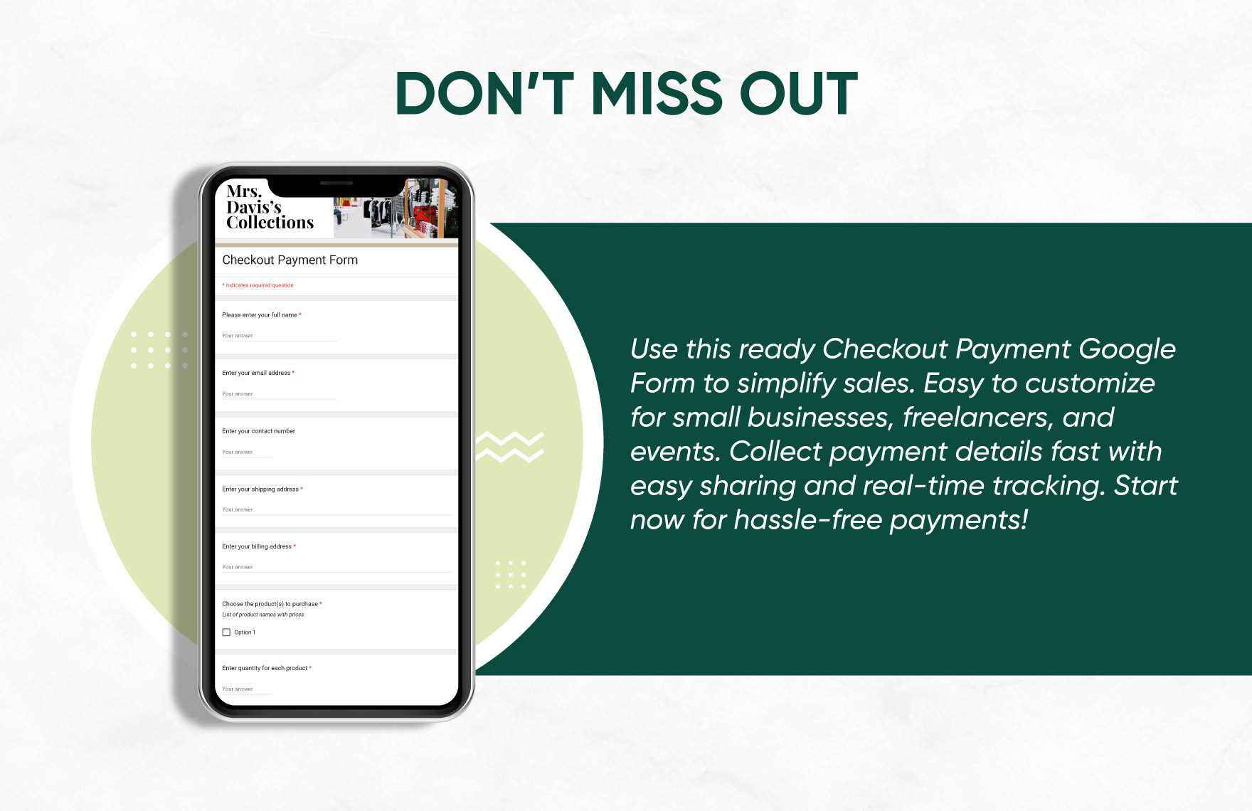 Checkout Payment Form Template