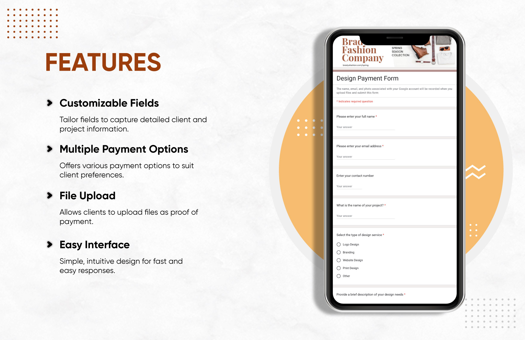 Design Payment Form Template