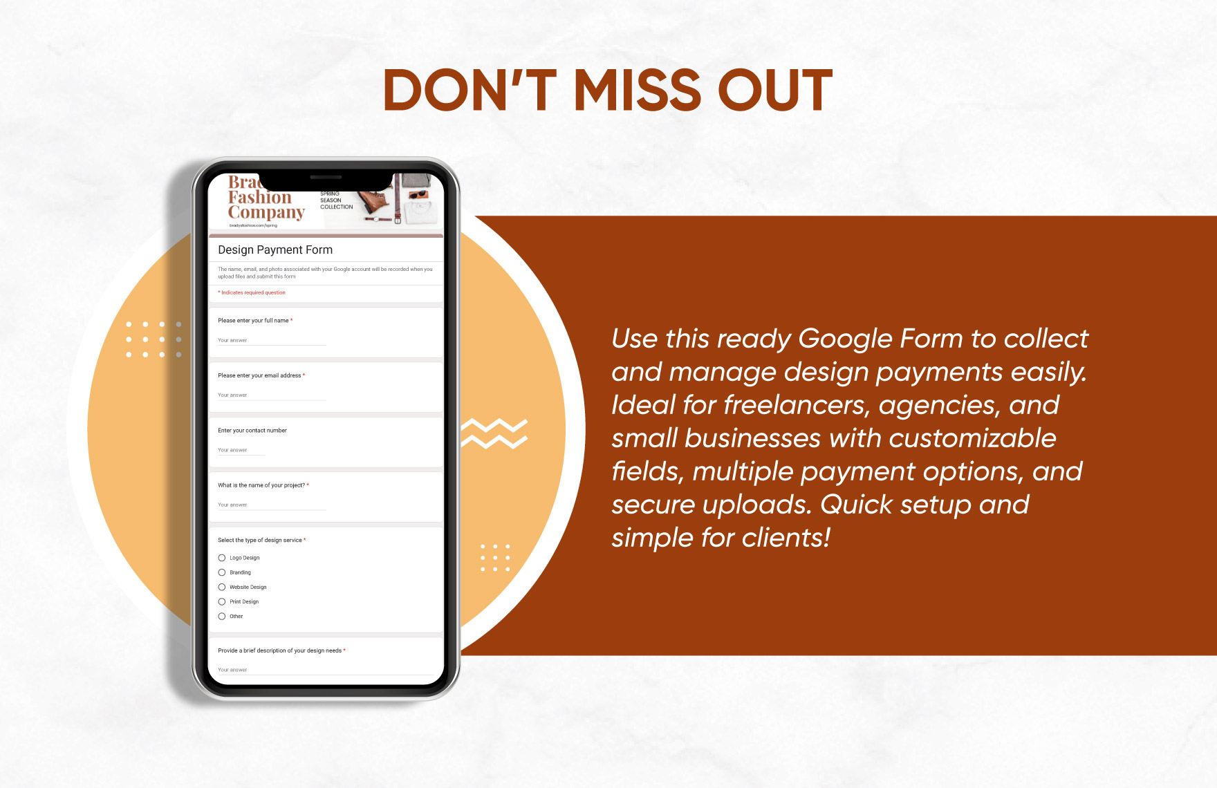 Design Payment Form Template