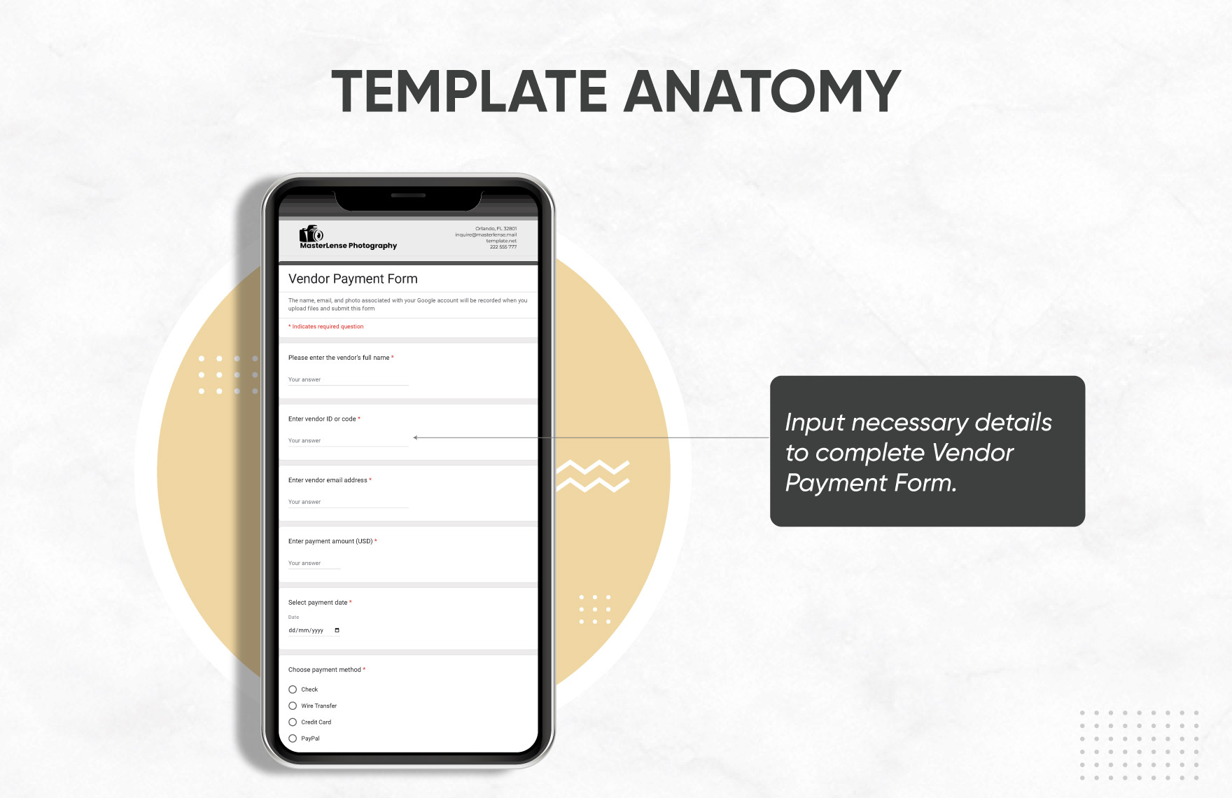 Vendor Payment Form Template