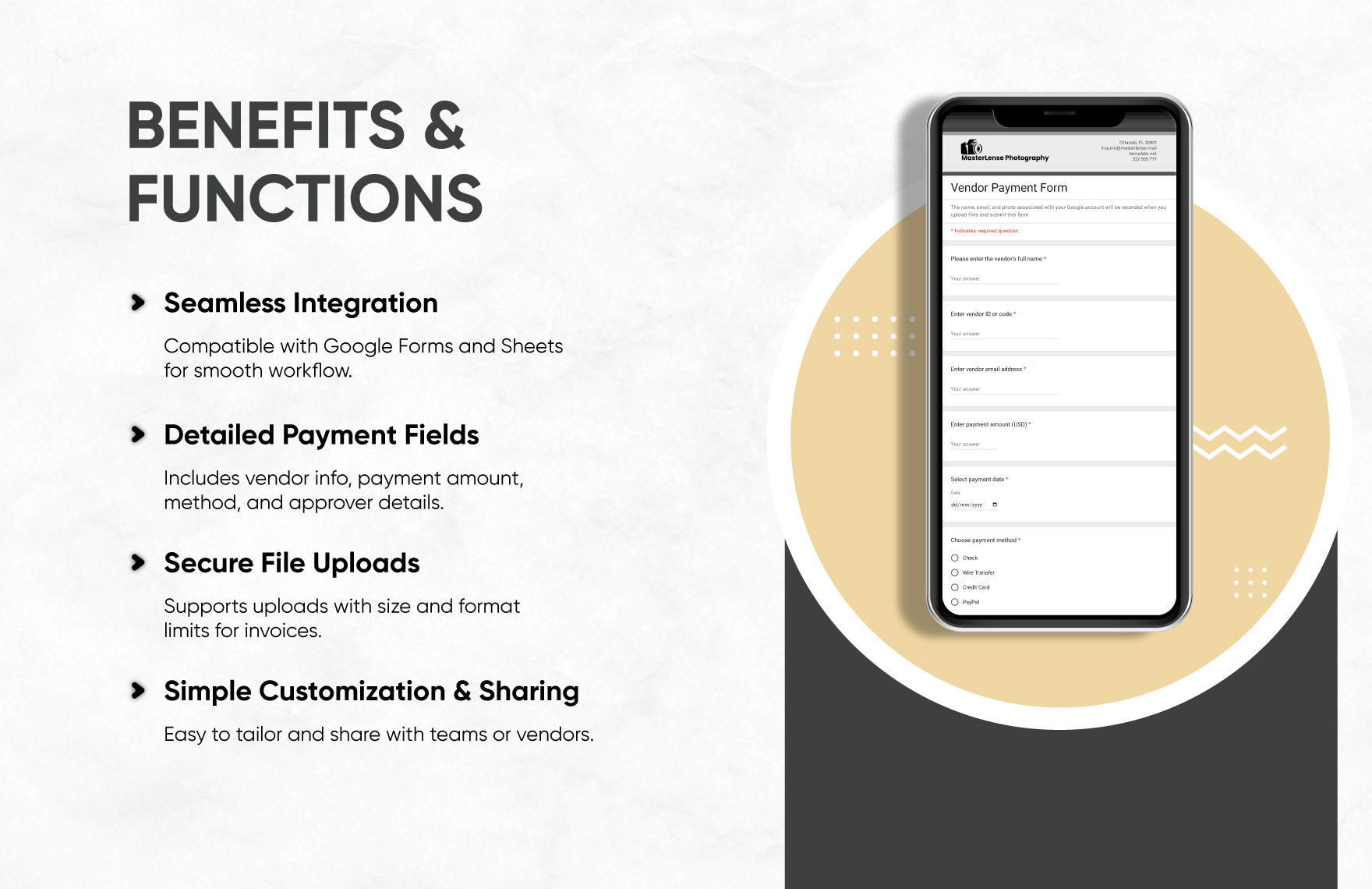 Vendor Payment Form Template