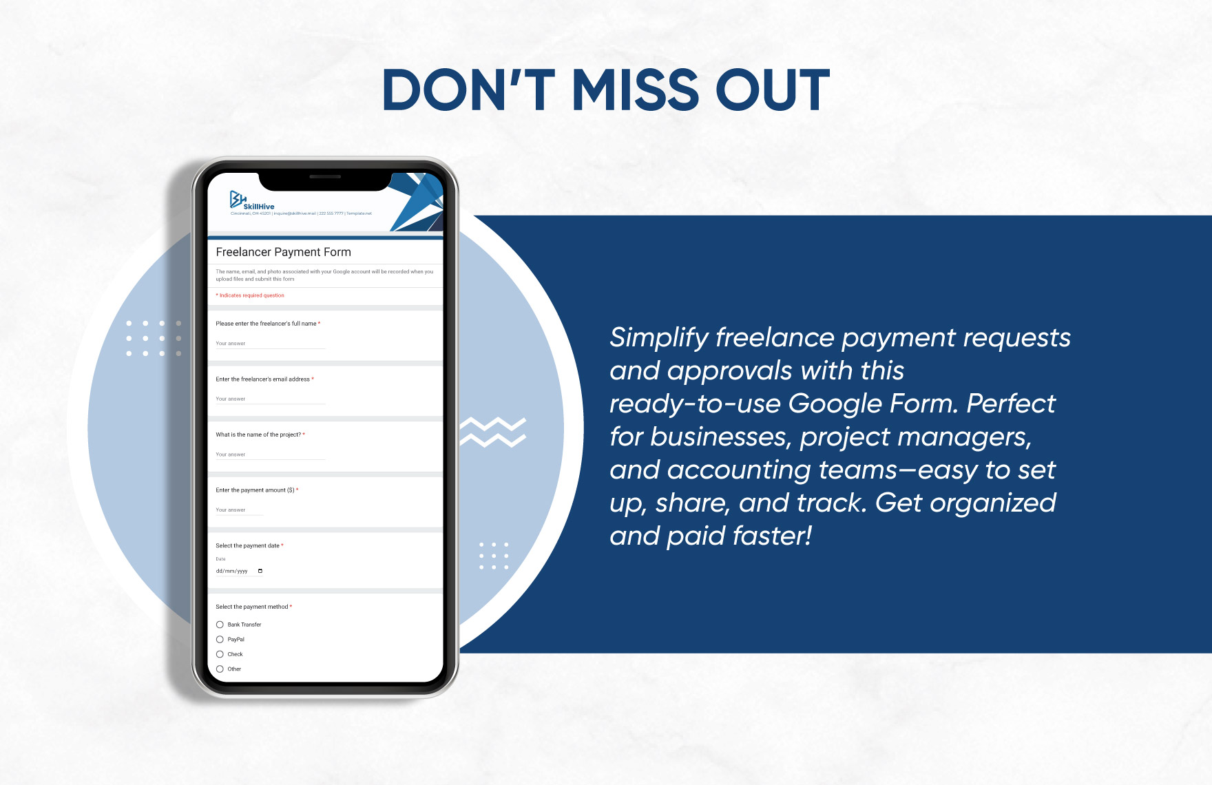 Freelancer Payment Form Template