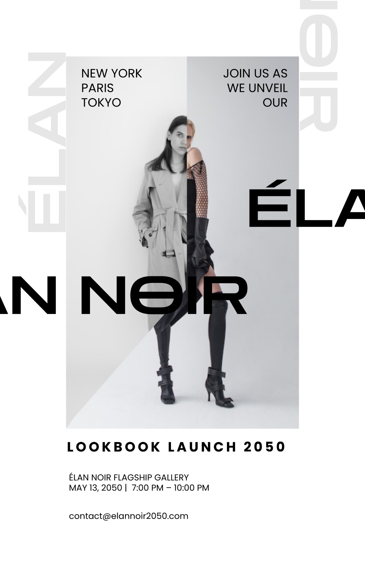Free Modern Fashion Lookbook Poster Template to Edit Online