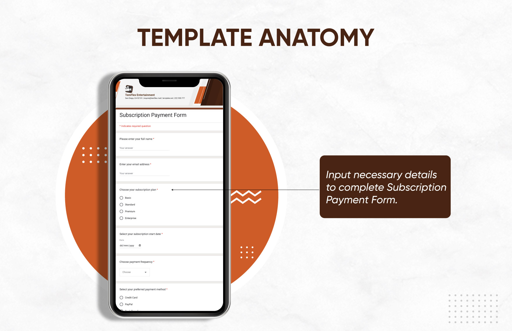 Subscription Payment Form Template