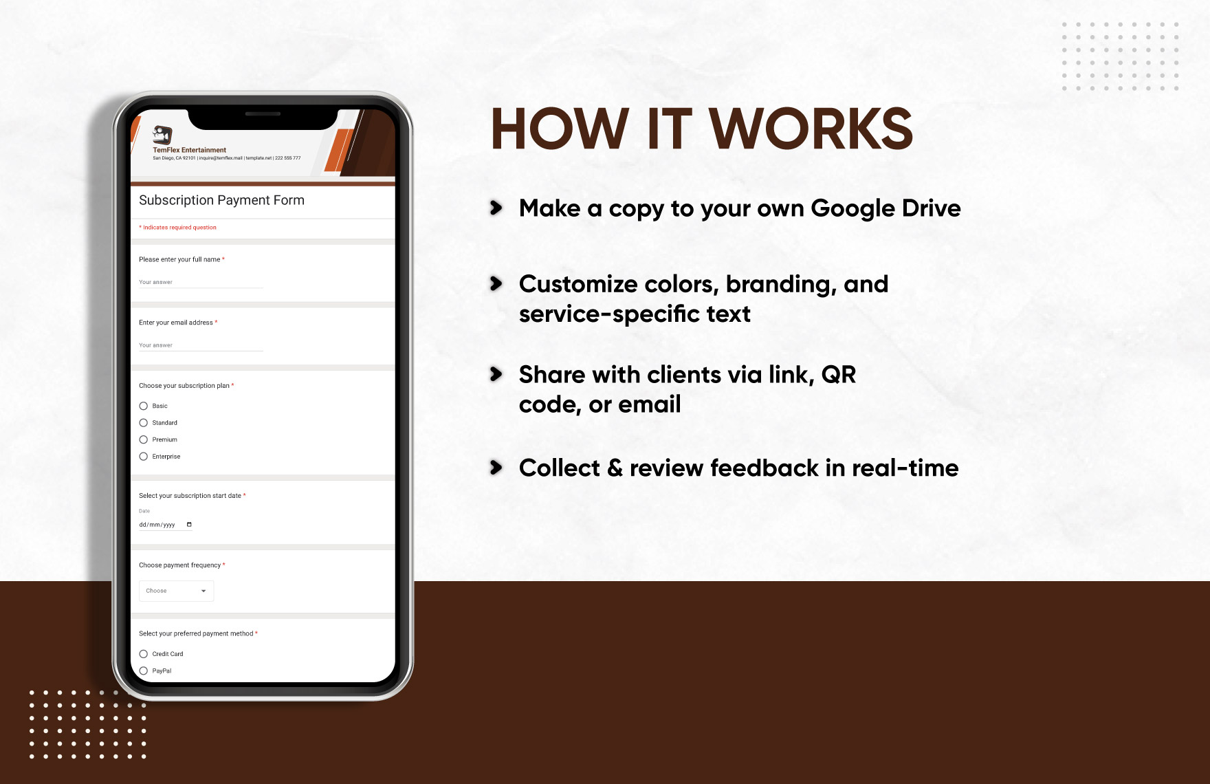 Subscription Payment Form Template
