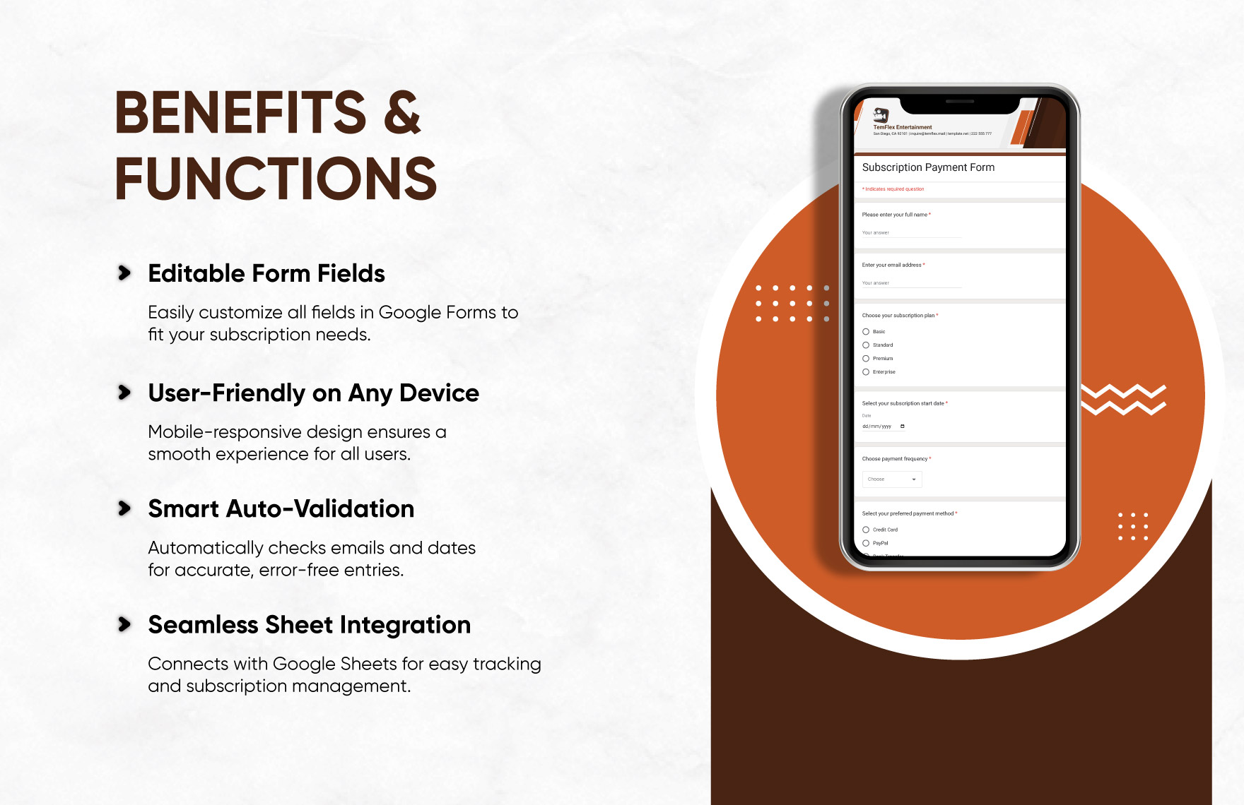 Subscription Payment Form Template