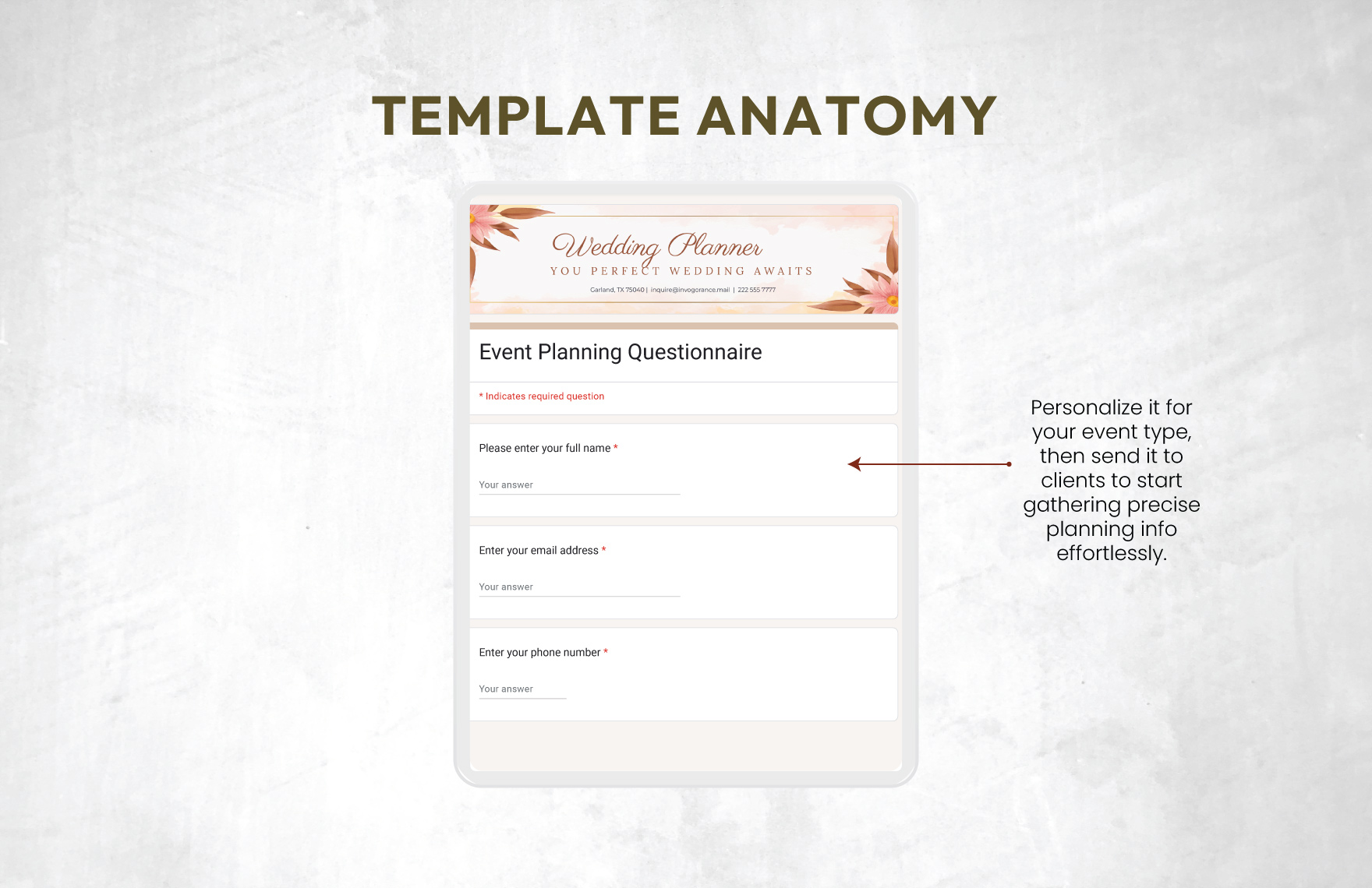 Event Planning Questionnaire Template