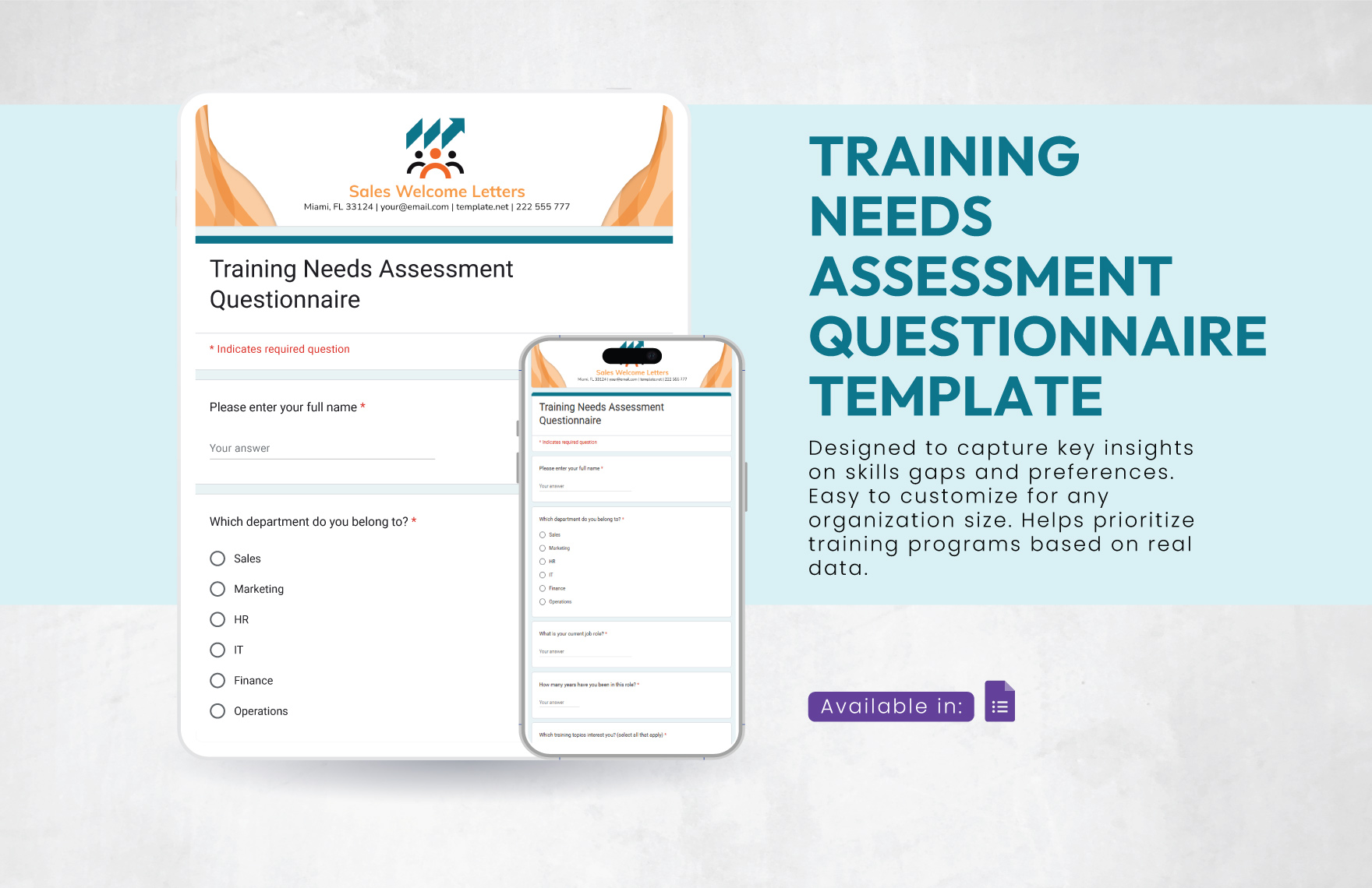 Training Needs Assessment Questionnaire Template to Download