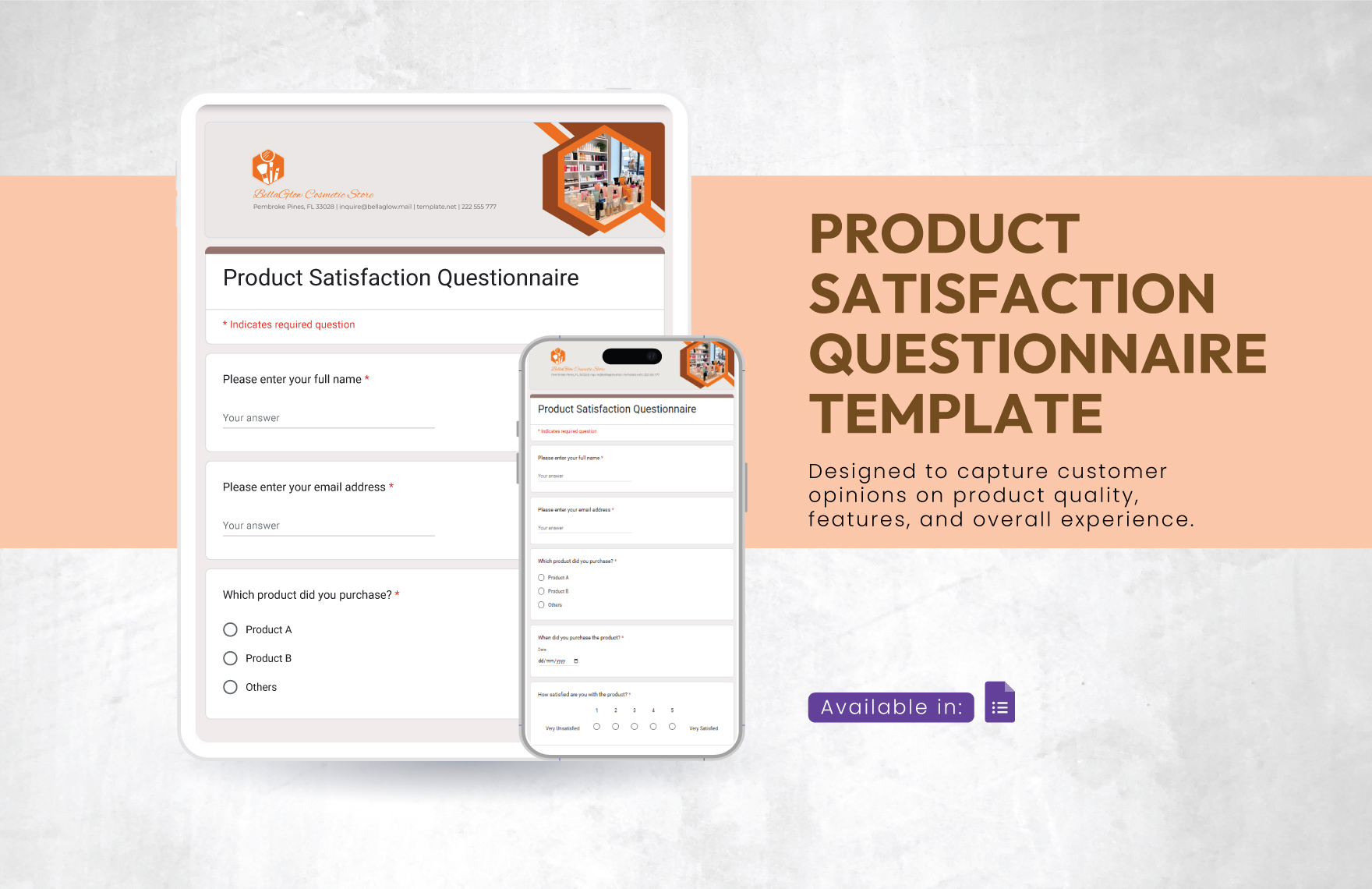 Product Satisfaction Questionnaire Template to Download