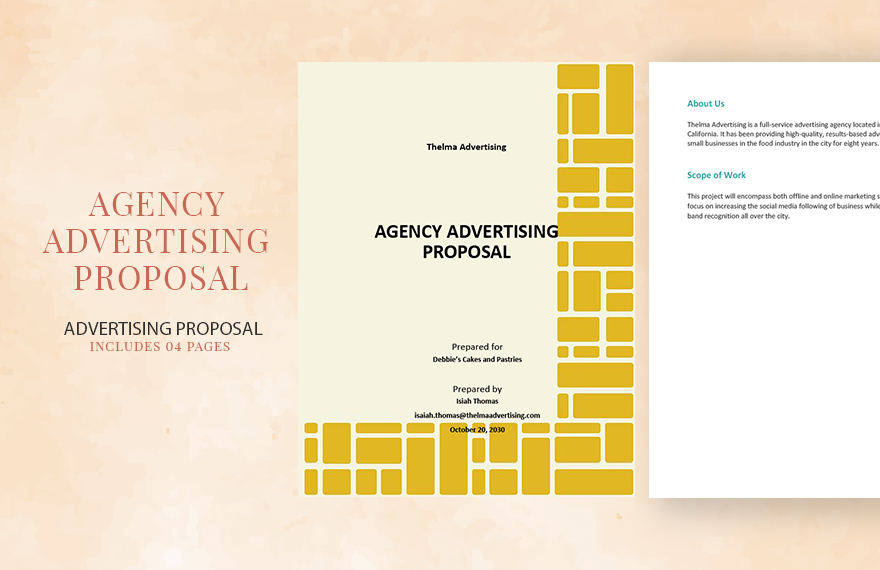 Agency Advertising Proposal Template in Word, Google Docs, Apple Pages