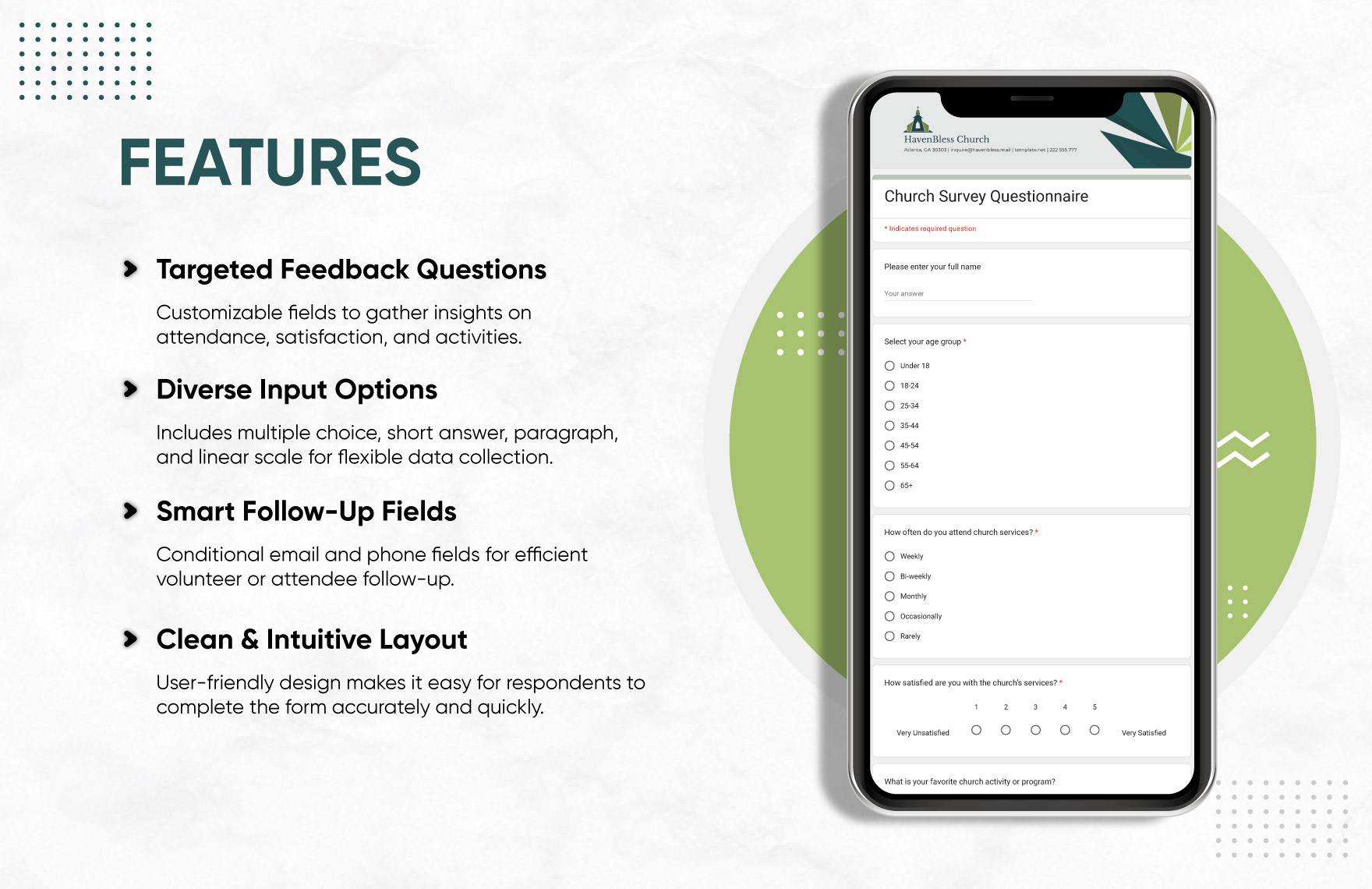 Church Survey Questionnaire Template