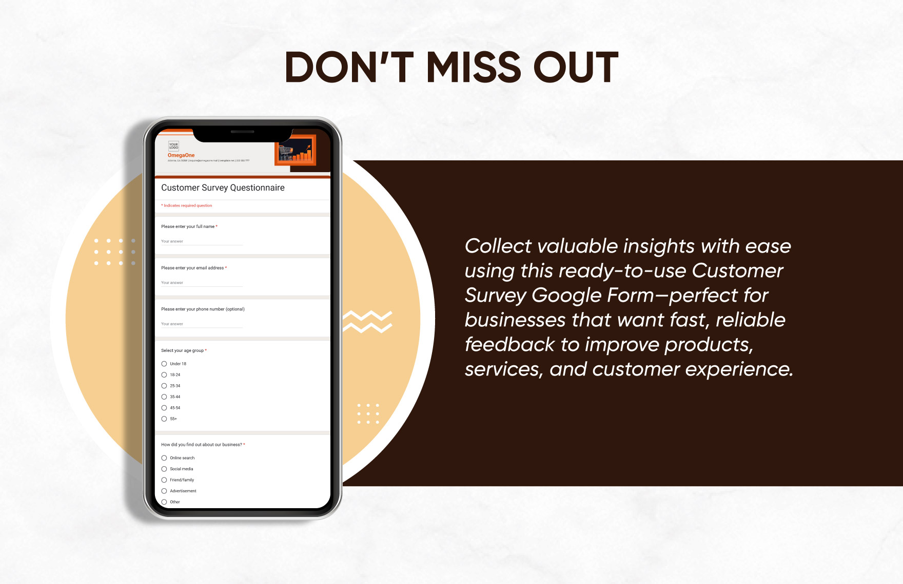 Customer Survey Questionnaire Template