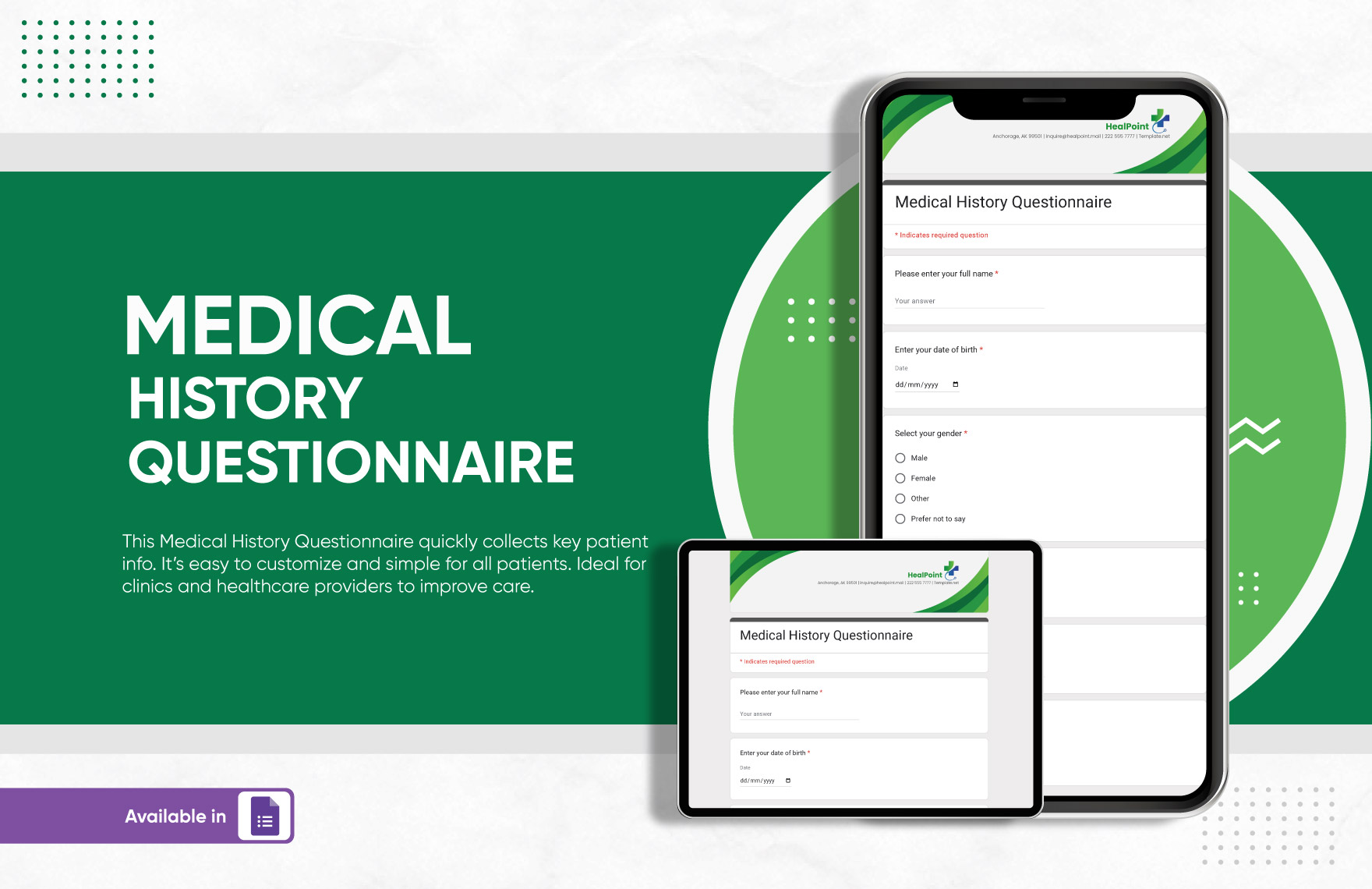 Medical History Questionnaire Template