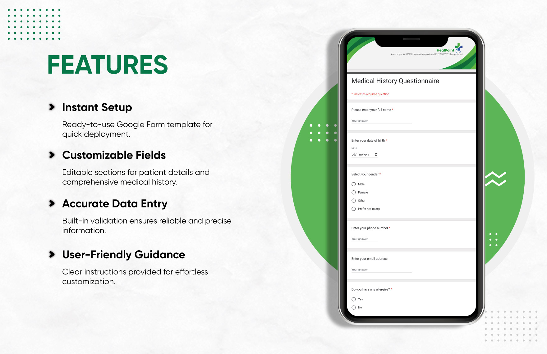 Medical History Questionnaire Template