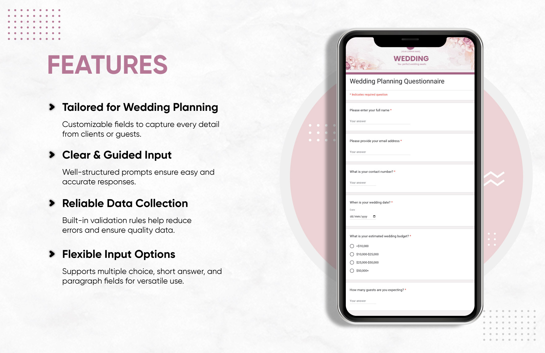 Wedding Planning Questionnaire Template