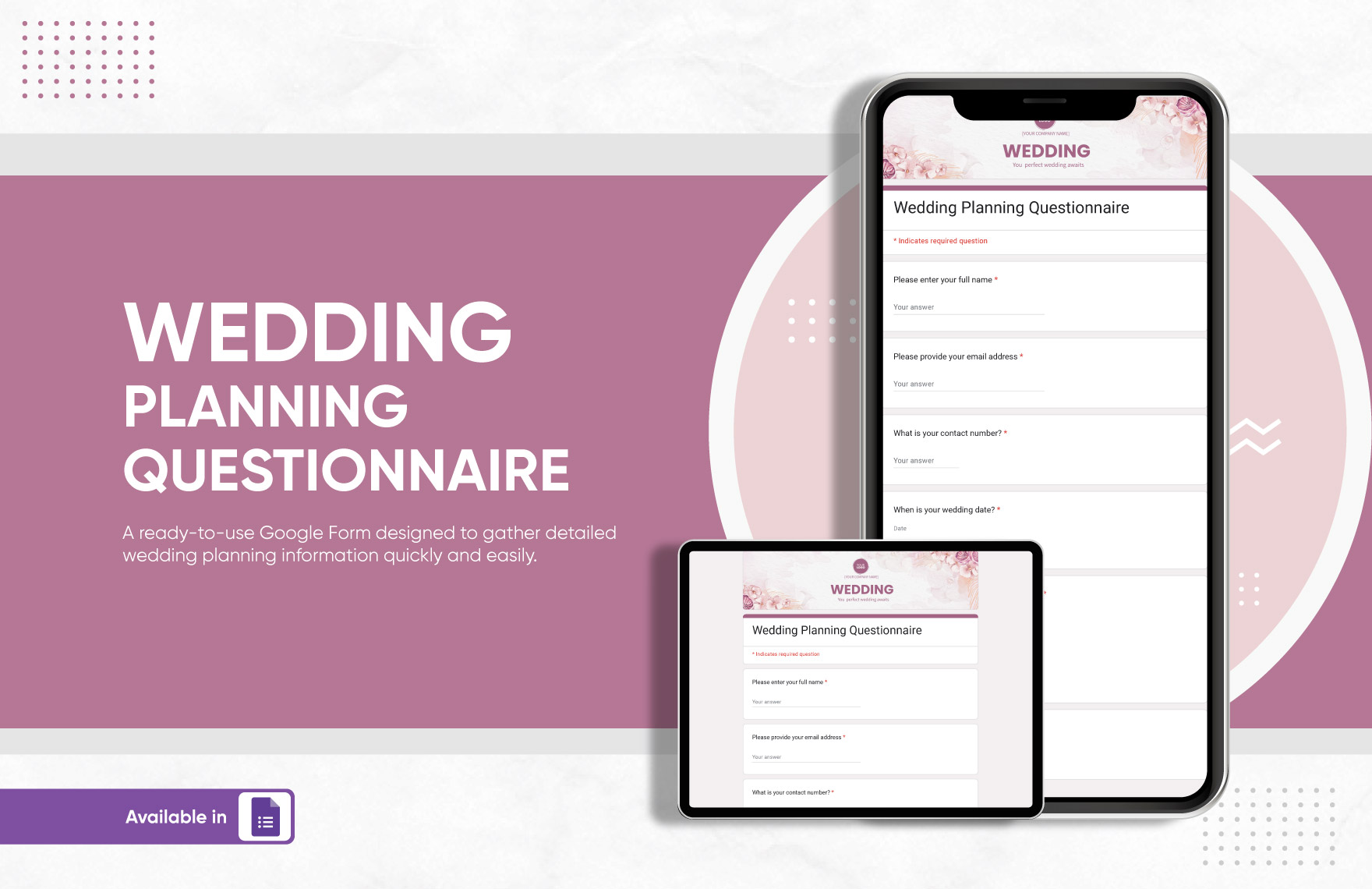 Wedding Planning Questionnaire Template to Download