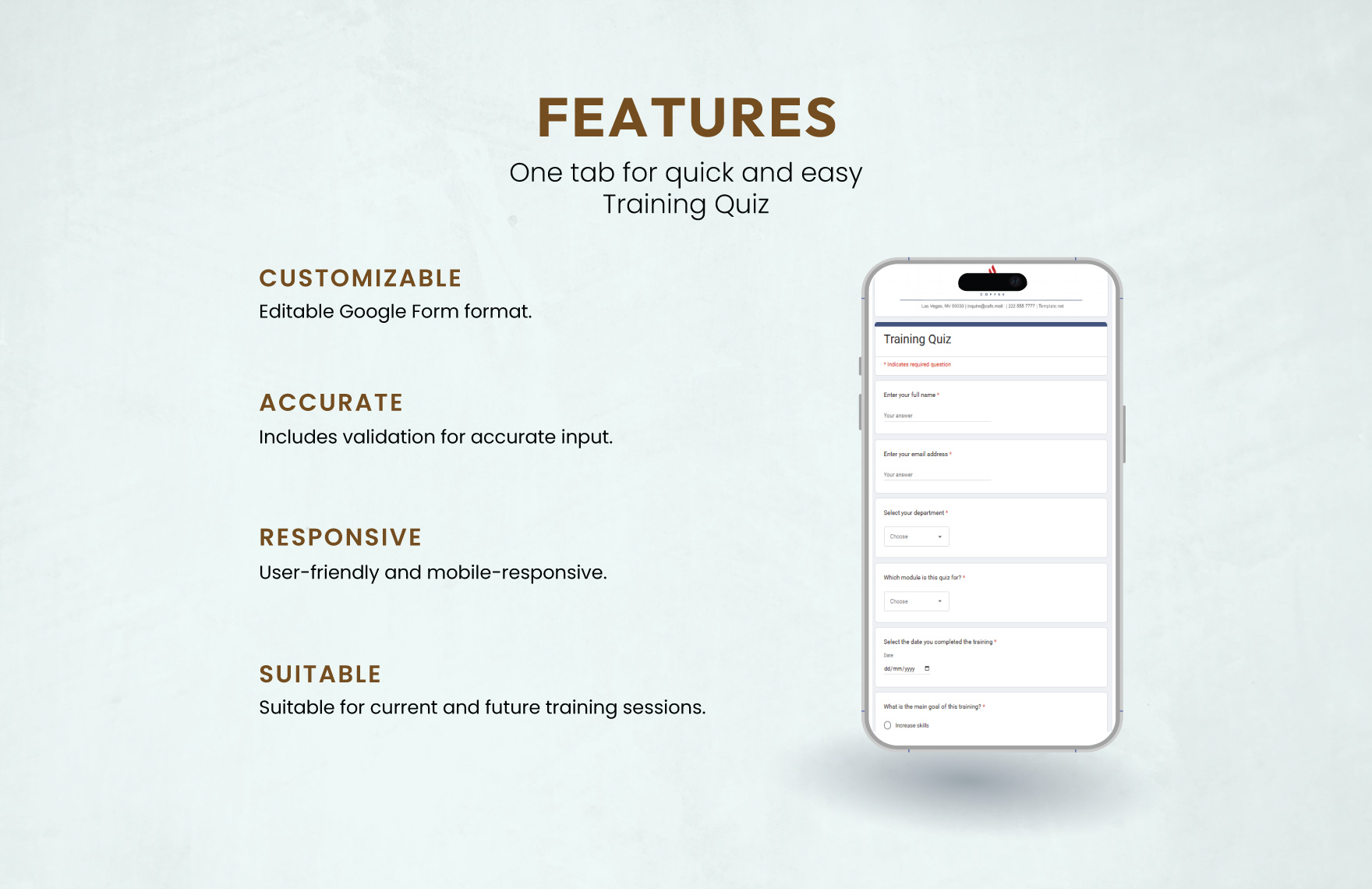 Training Quiz Template