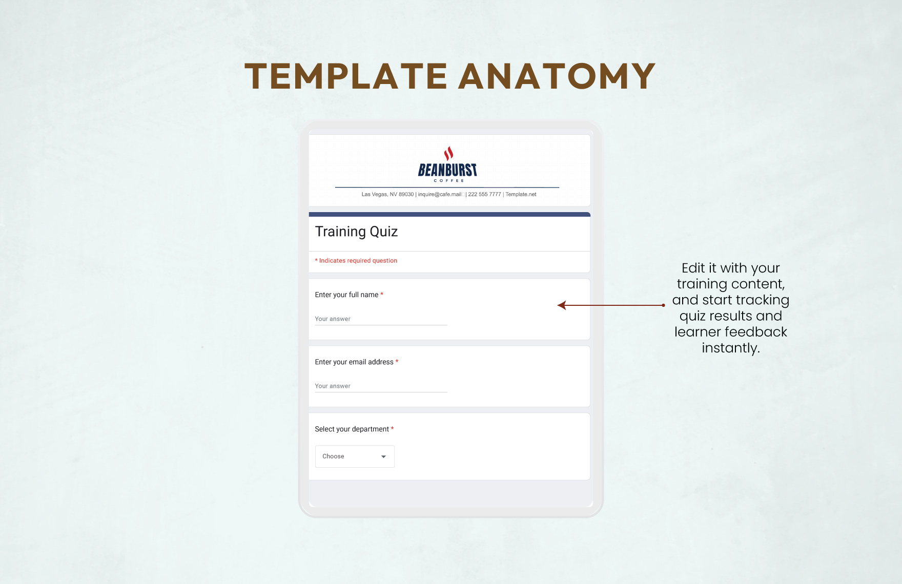 Training Quiz Template