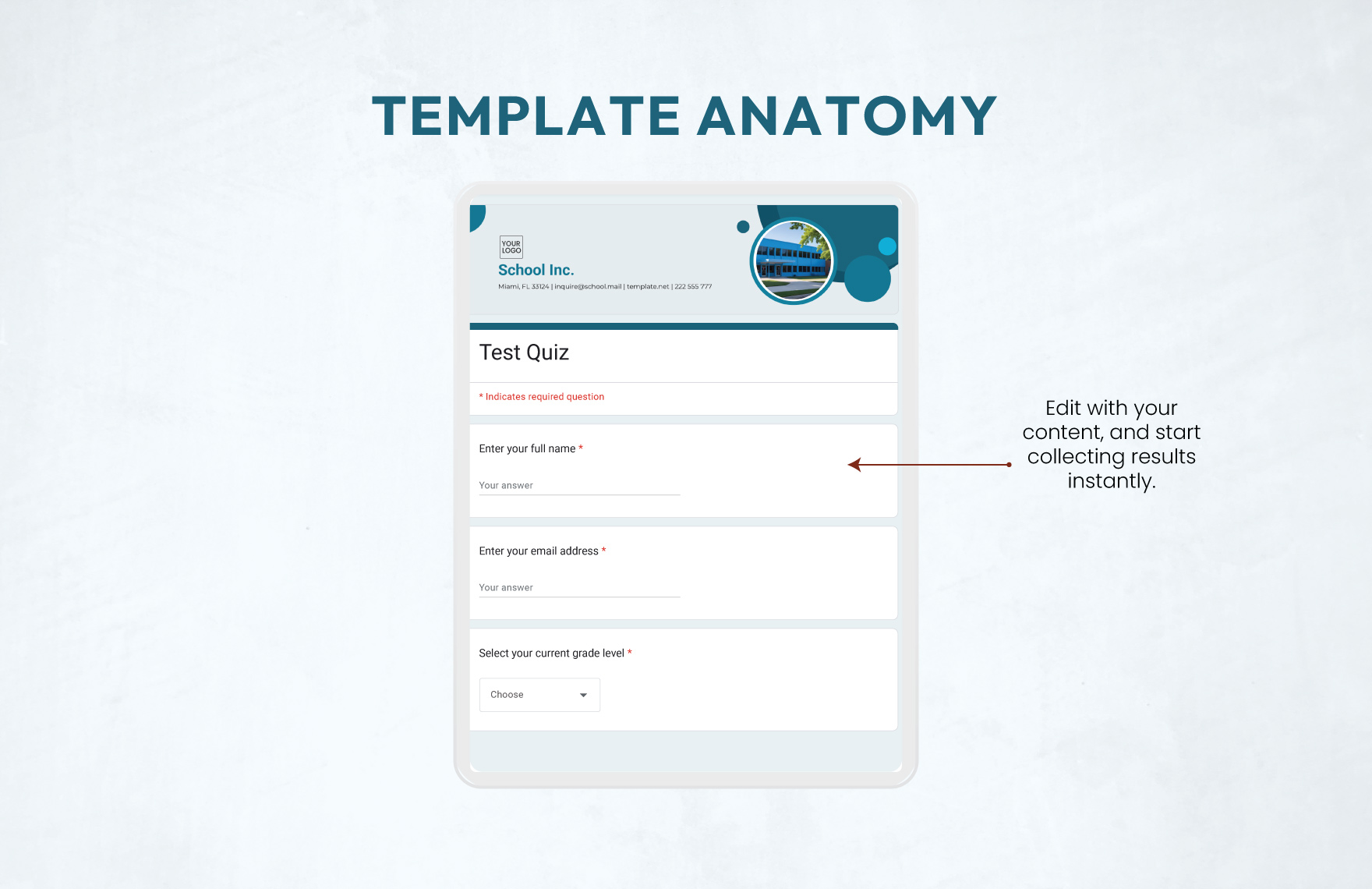 Test Quiz Template Test Quiz Template