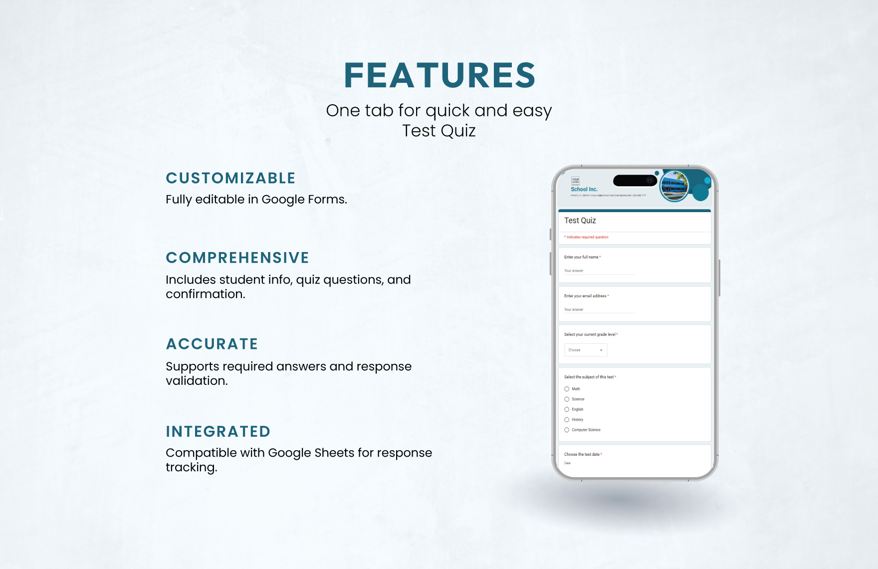 Test Quiz Template Test Quiz Template
