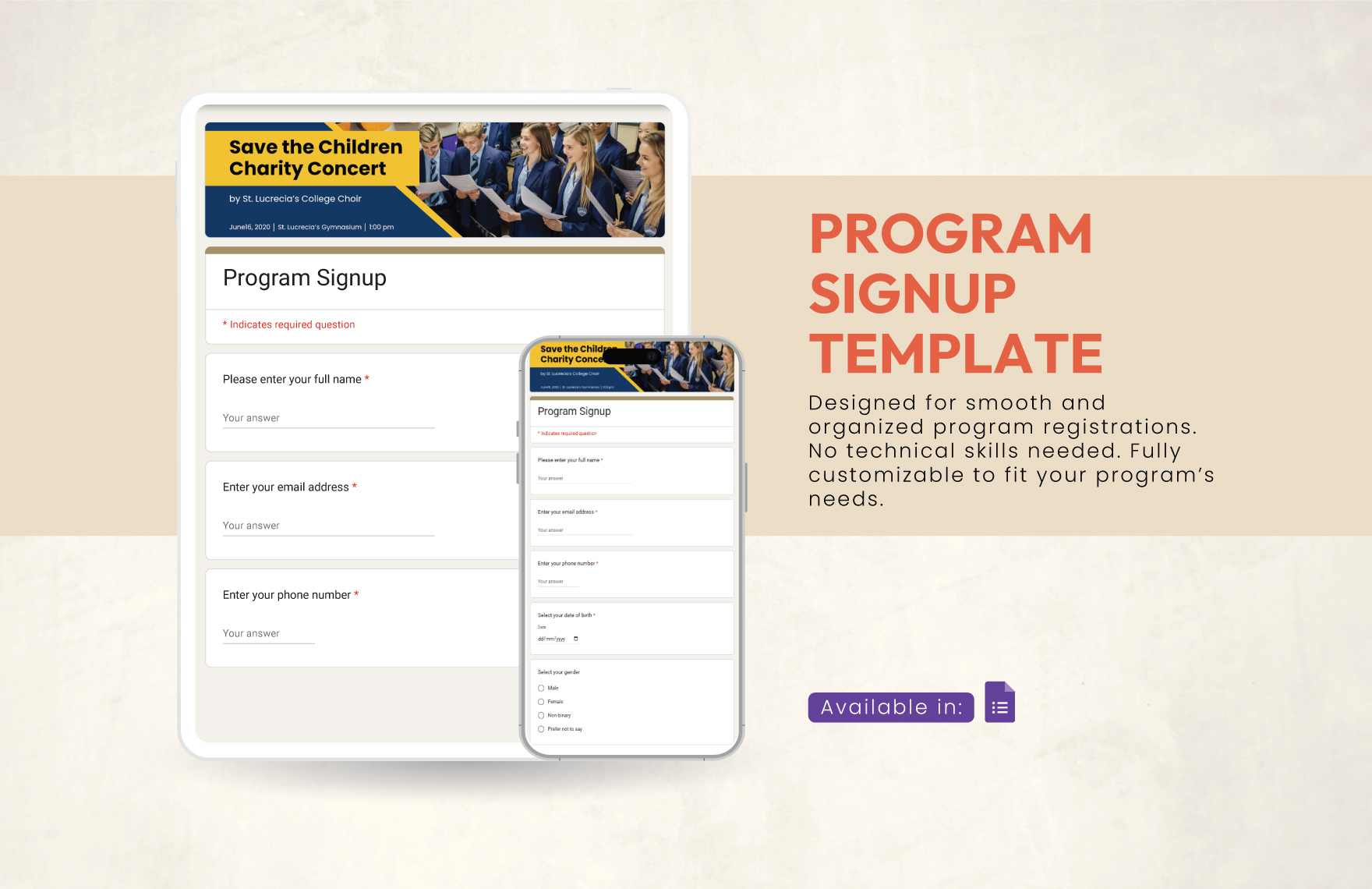 Program Signup Template
