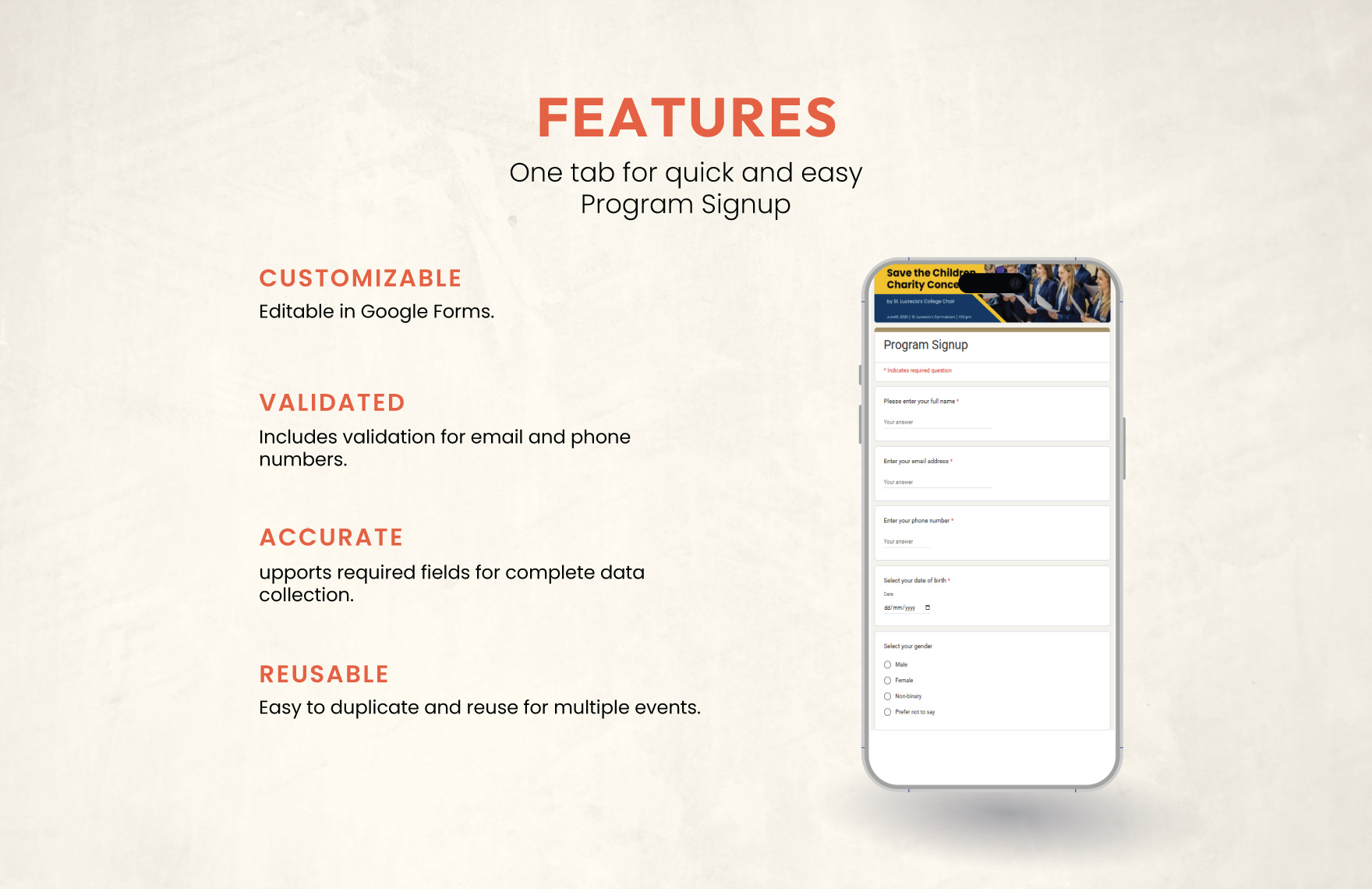 Program Signup Template