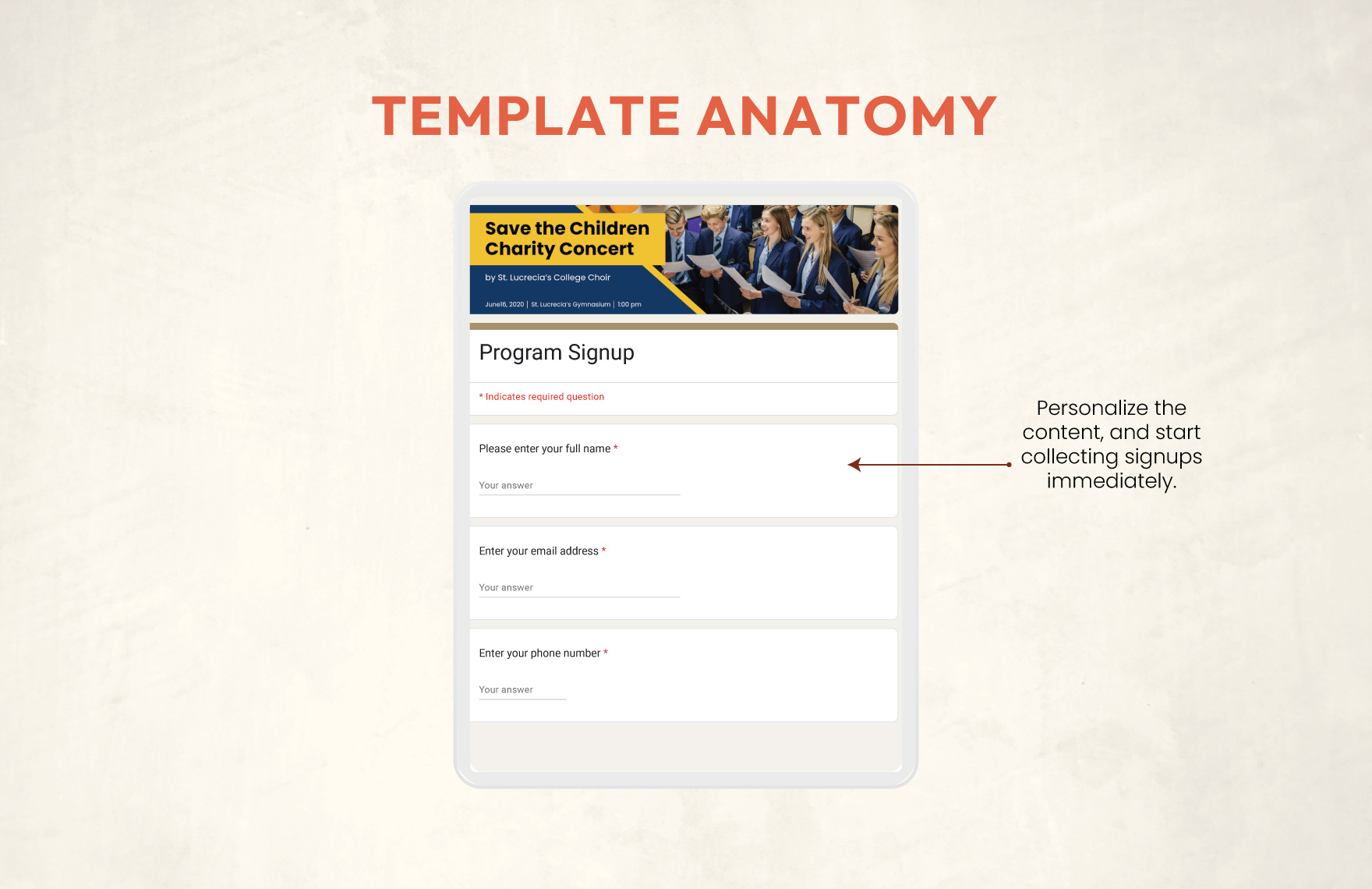 Program Signup Template
