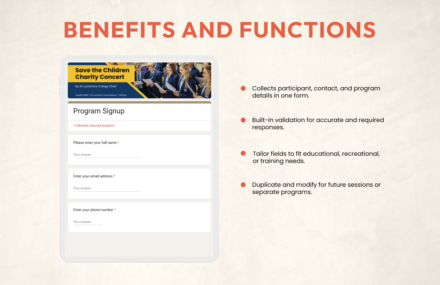 Program Signup Template