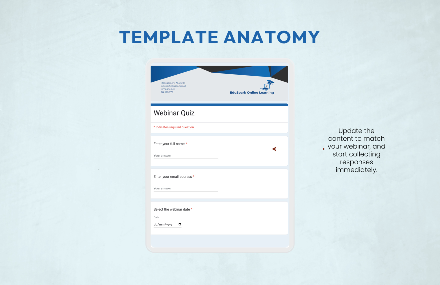 Webinar Quiz Template