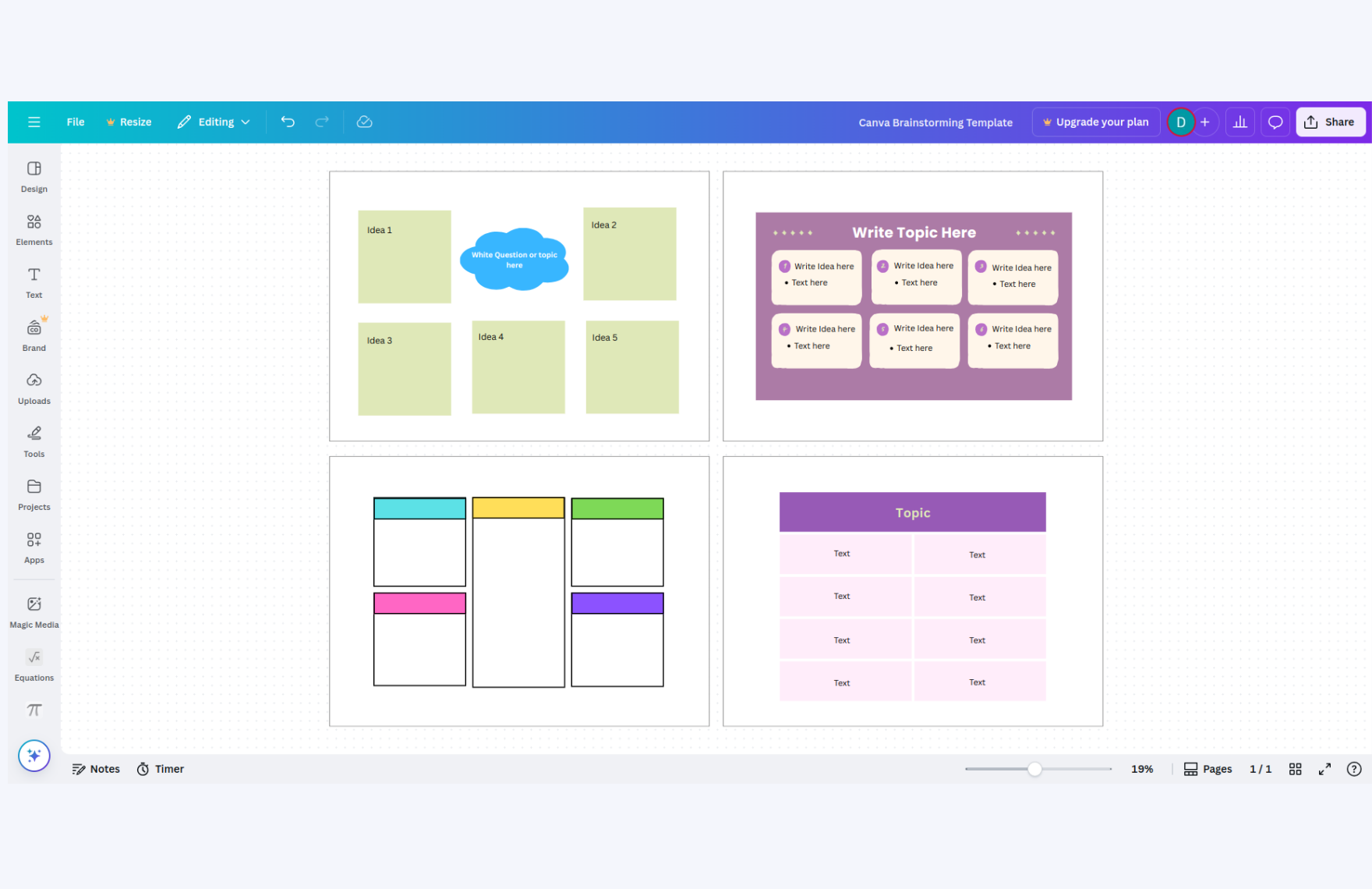 Free Brainstorming Template