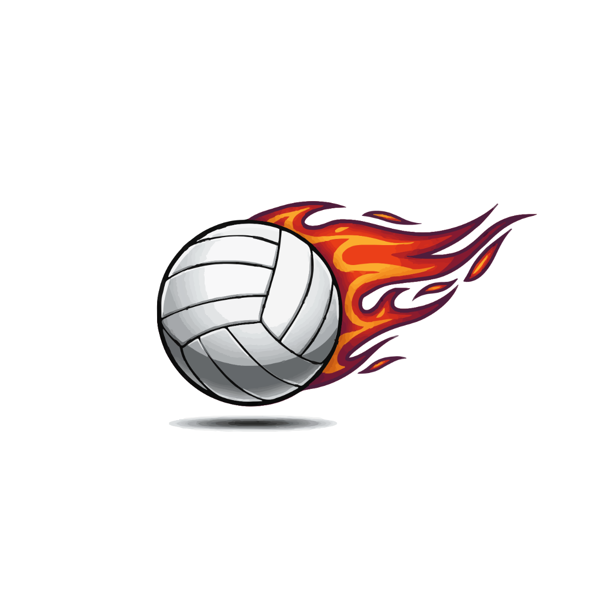 Free Volleyball Flames Clipart to Edit Online