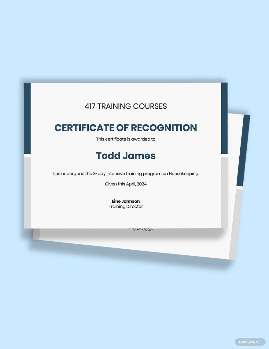 Training Course Certificate Template
