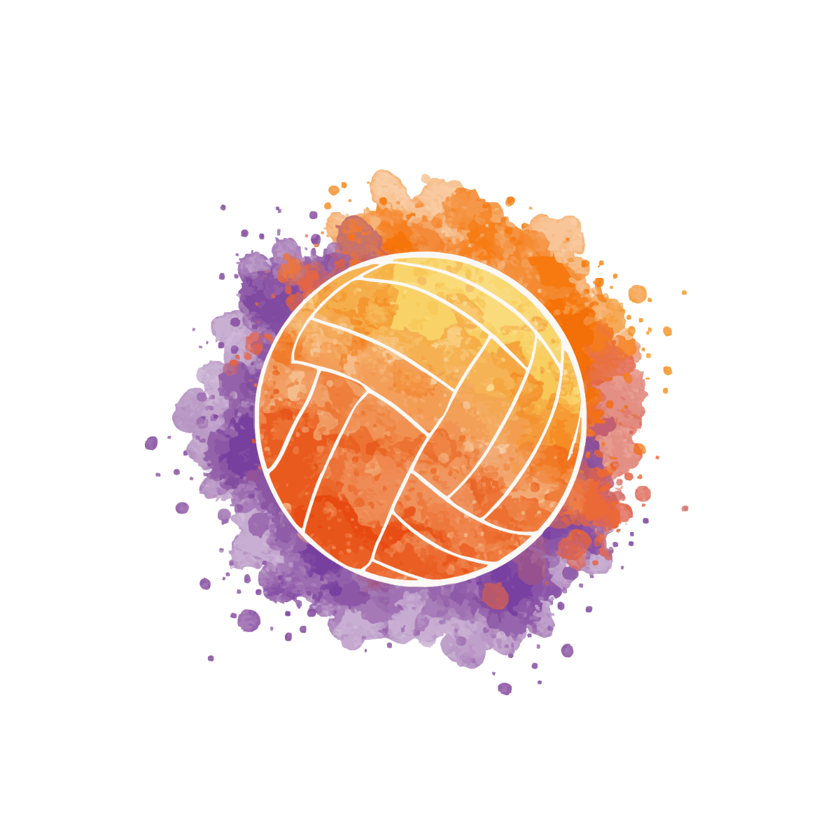 Free Volleyball Watercolor Splash to Edit Online