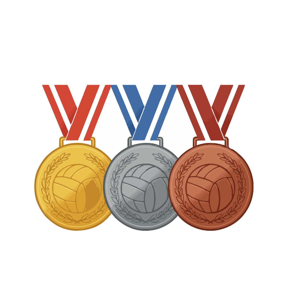 Free Volleyball Medal Clipart to Edit Online