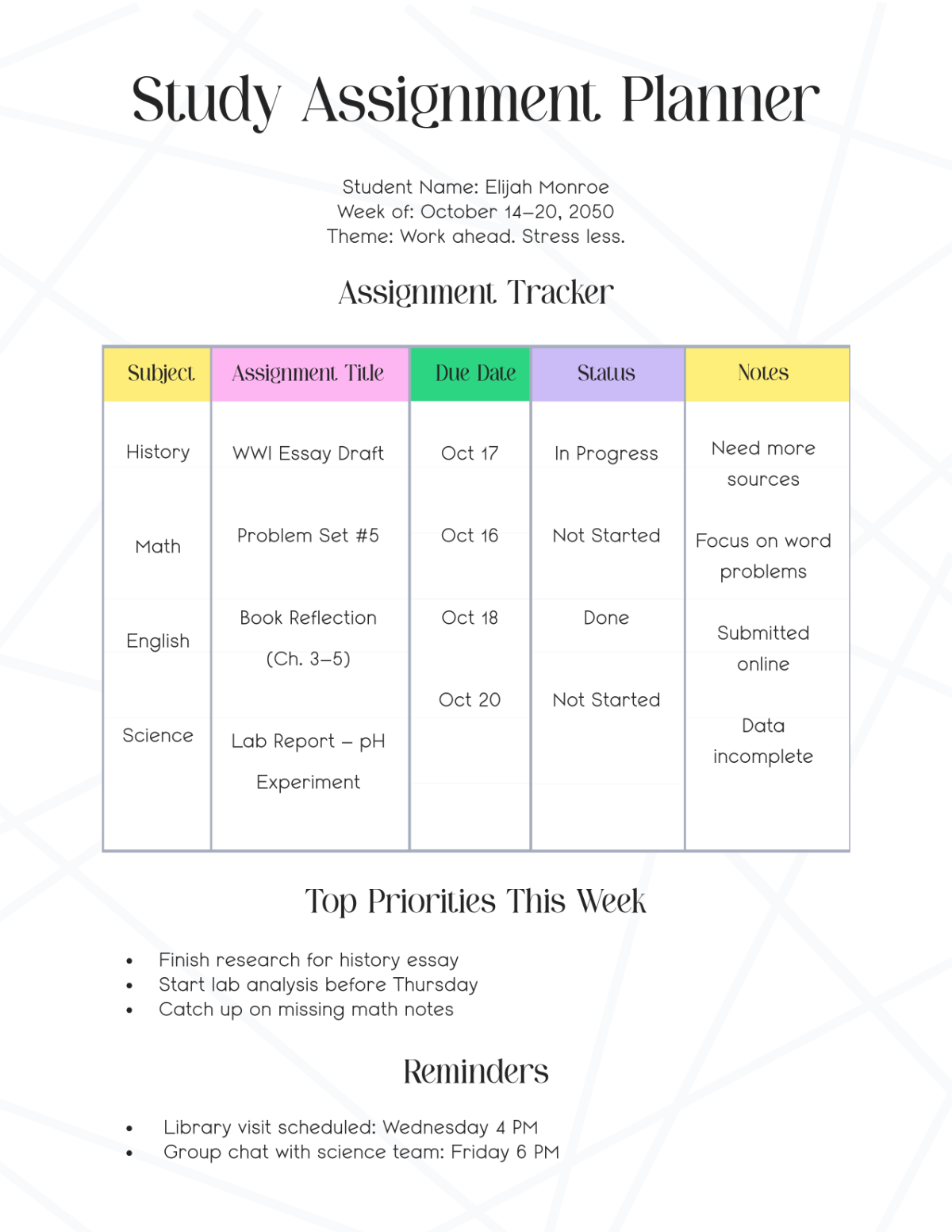 Free Study Planner Templates To Customize Online Free Study Planner Templates To Customize Online